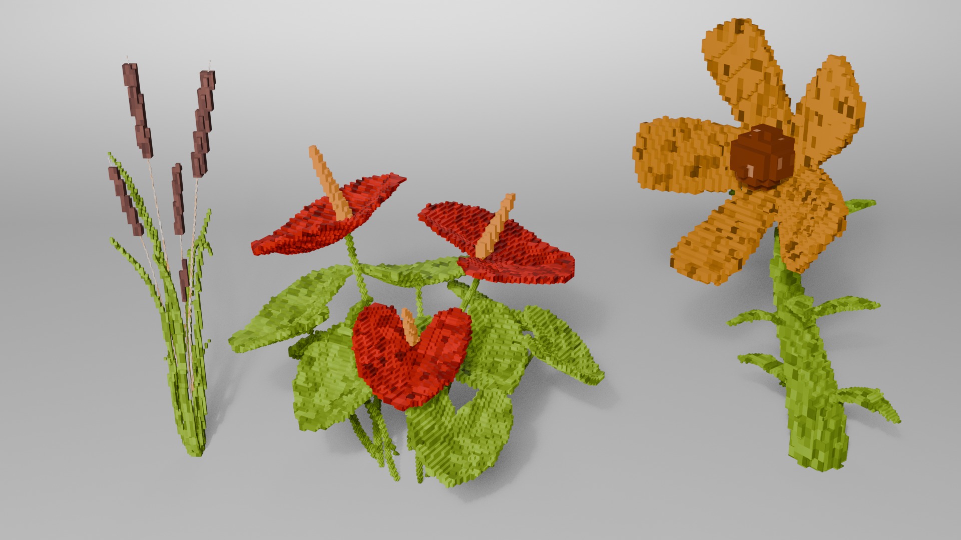Stylized Flowers - Voxel Flower 3D model_9