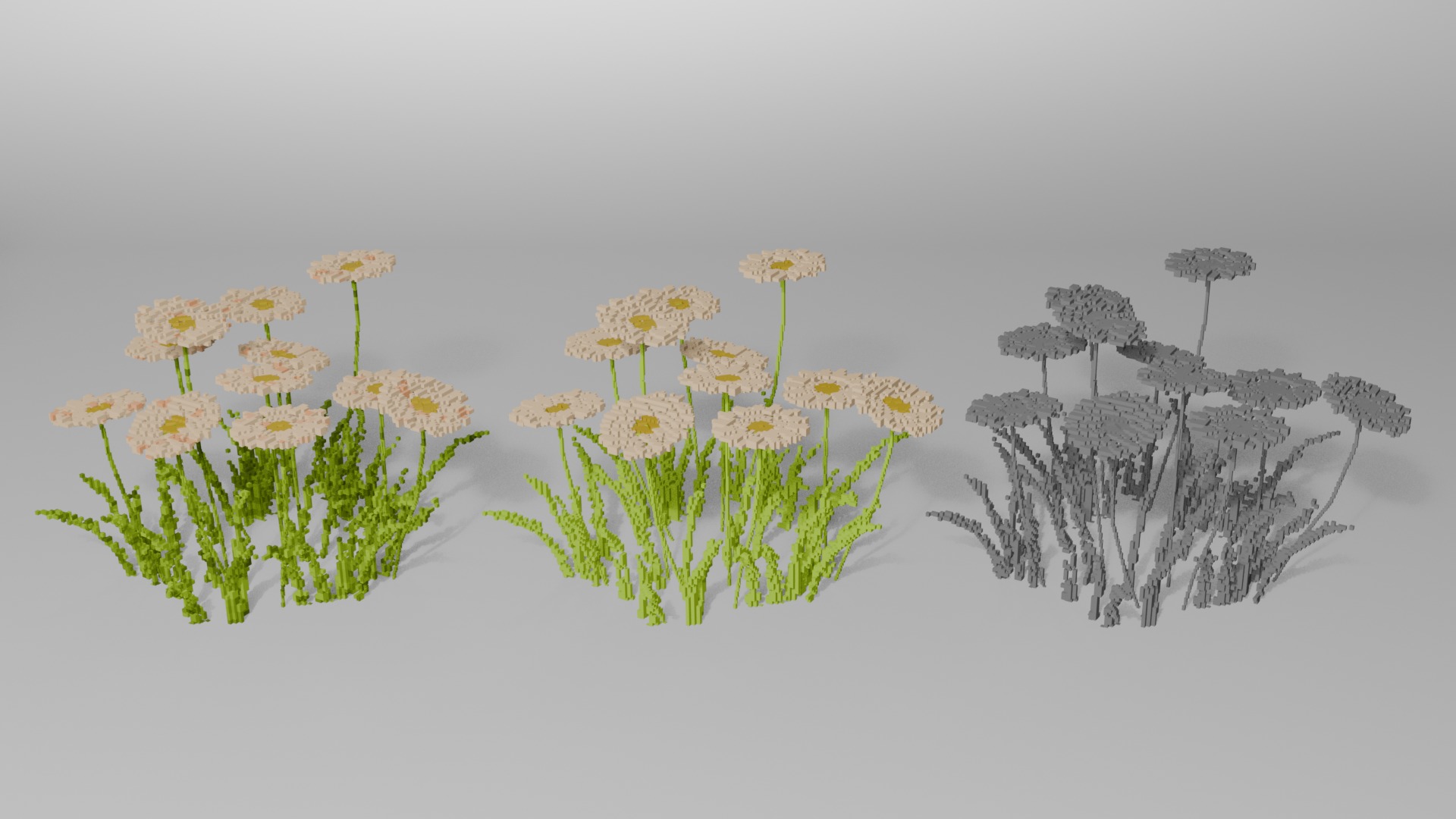 Stylized Flowers - Voxel Flower 3D model_4