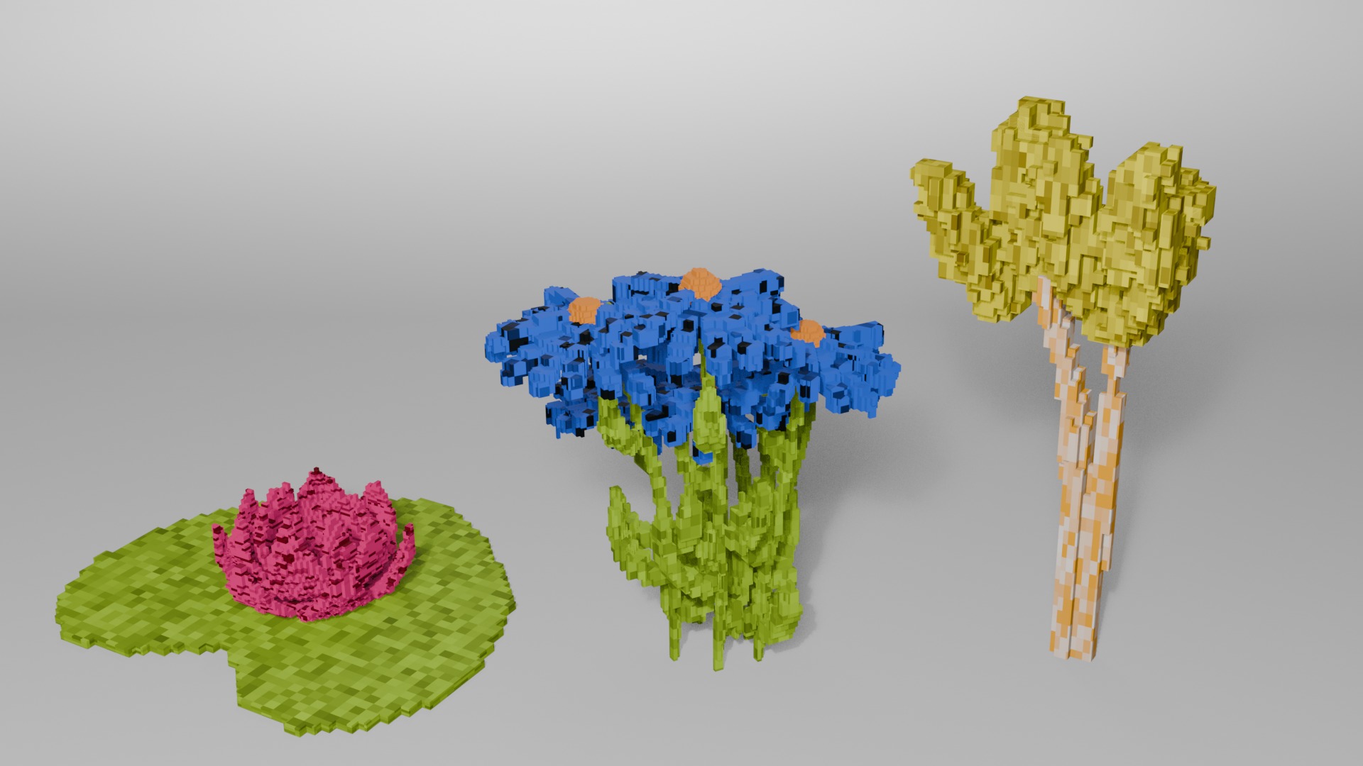 Stylized Flowers - Voxel Flower 3D model_6