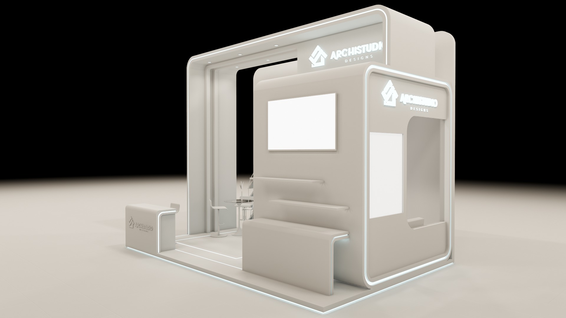 Booth Exhibition Stand Stall 8x4m Height 500 cm  3D model 3D model_13