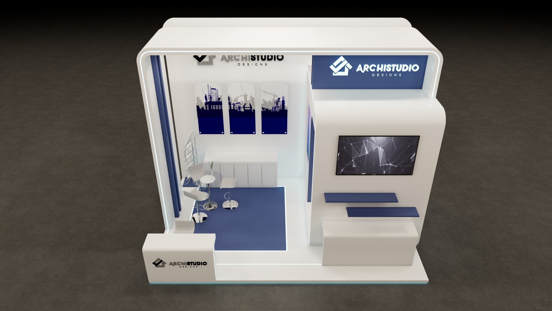 Booth Exhibition Stand Stall 8x4m Height 500 cm  3D model 3D model_5