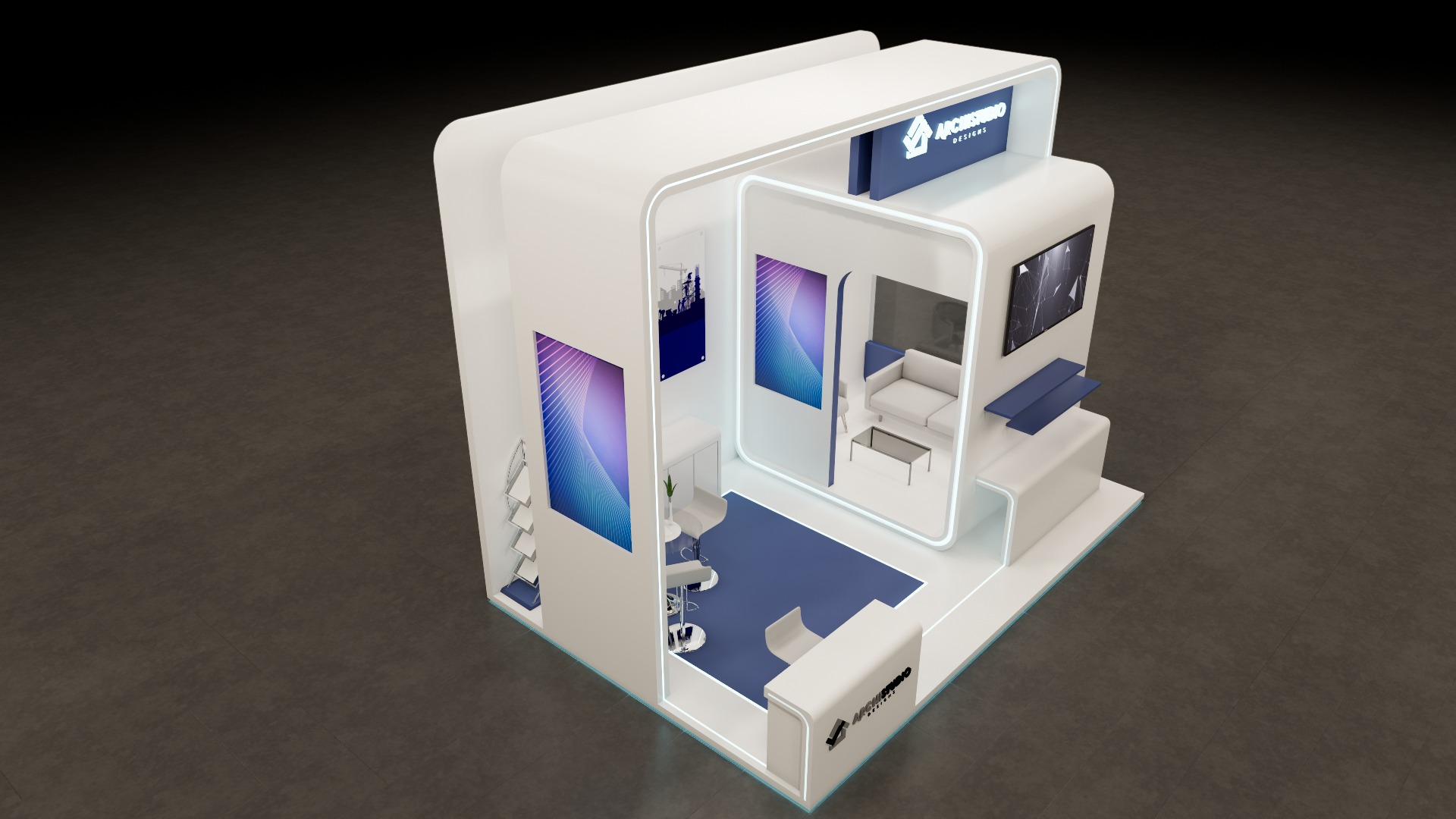 Booth Exhibition Stand Stall 8x4m Height 500 cm  3D model 3D model_7