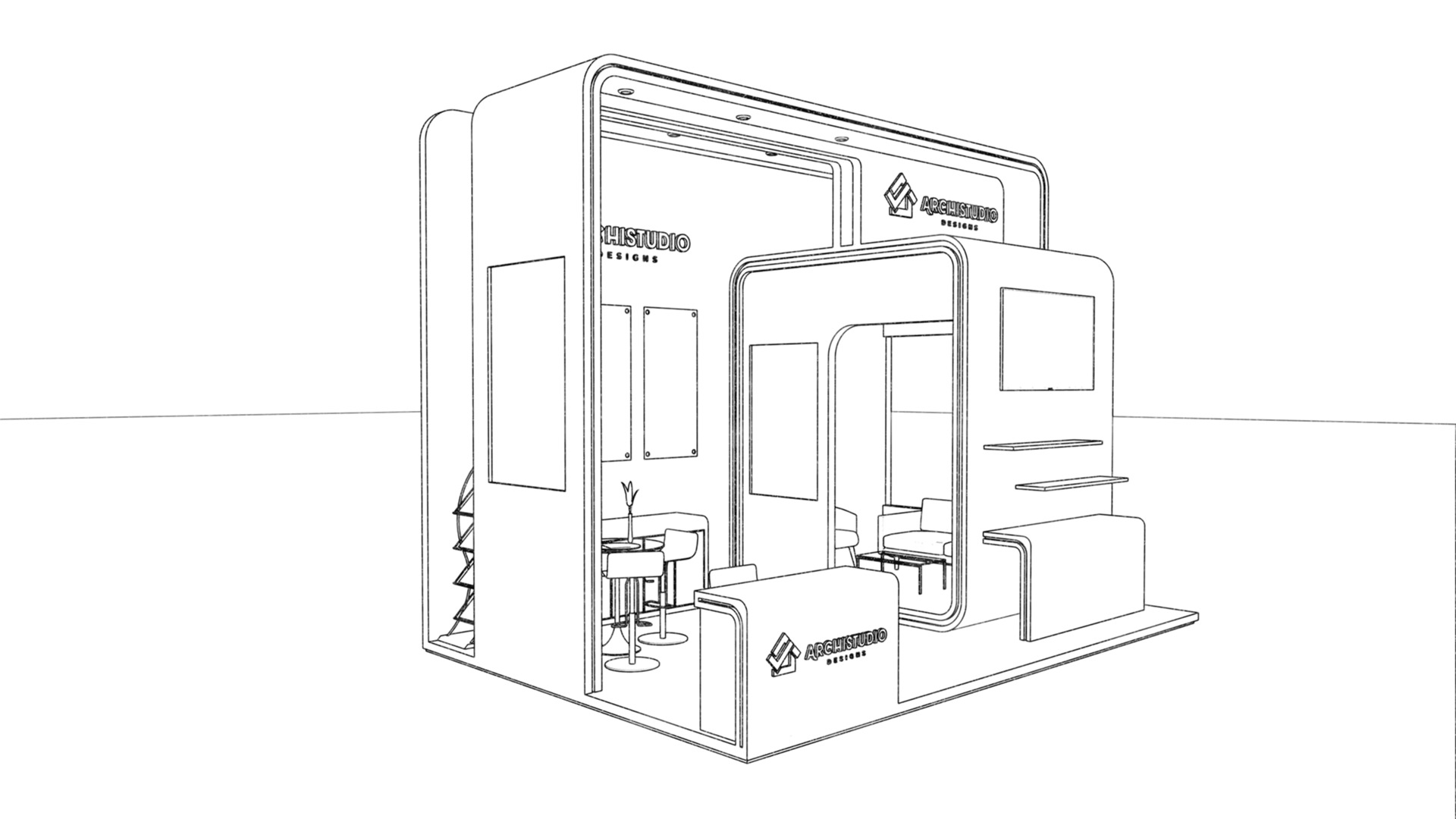 Booth Exhibition Stand Stall 8x4m Height 500 cm  3D model 3D model_18