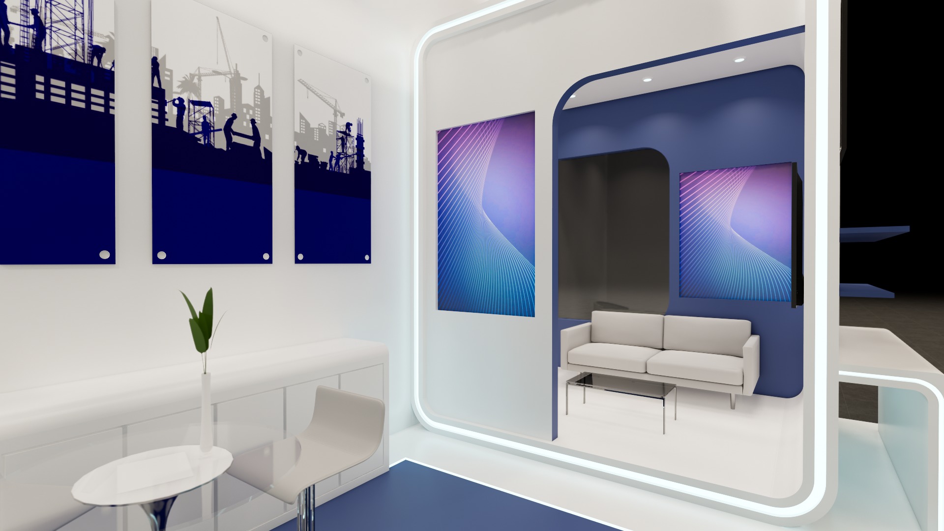 Booth Exhibition Stand Stall 8x4m Height 500 cm  3D model 3D model_10