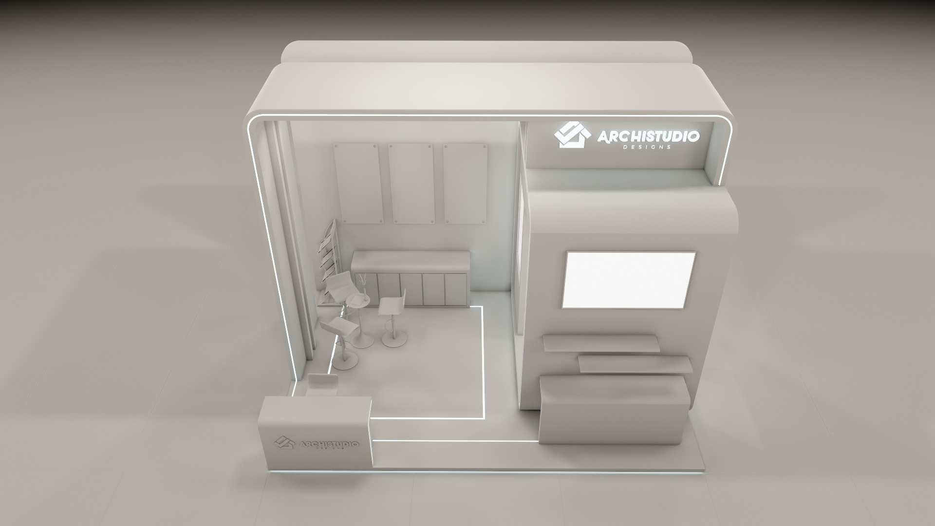 Booth Exhibition Stand Stall 8x4m Height 500 cm  3D model 3D model_15
