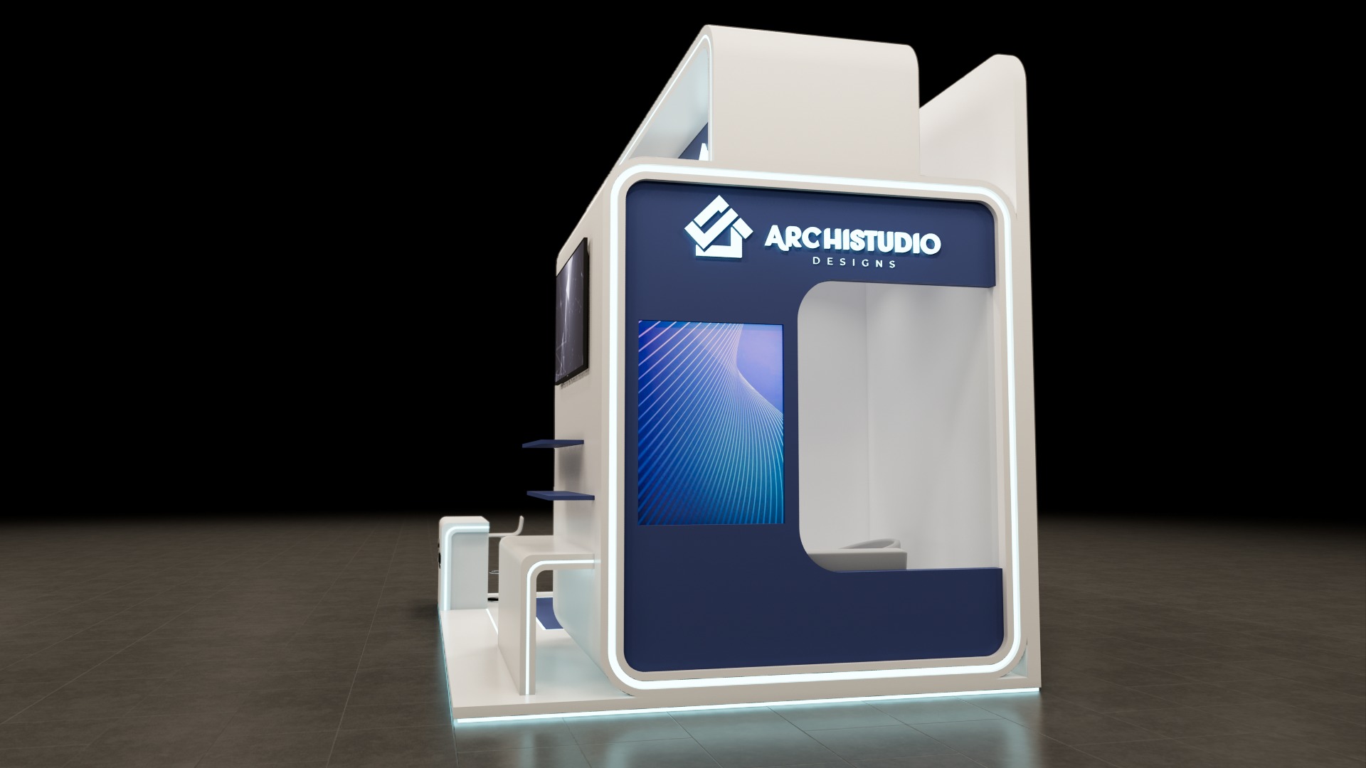Booth Exhibition Stand Stall 8x4m Height 500 cm  3D model 3D model_4