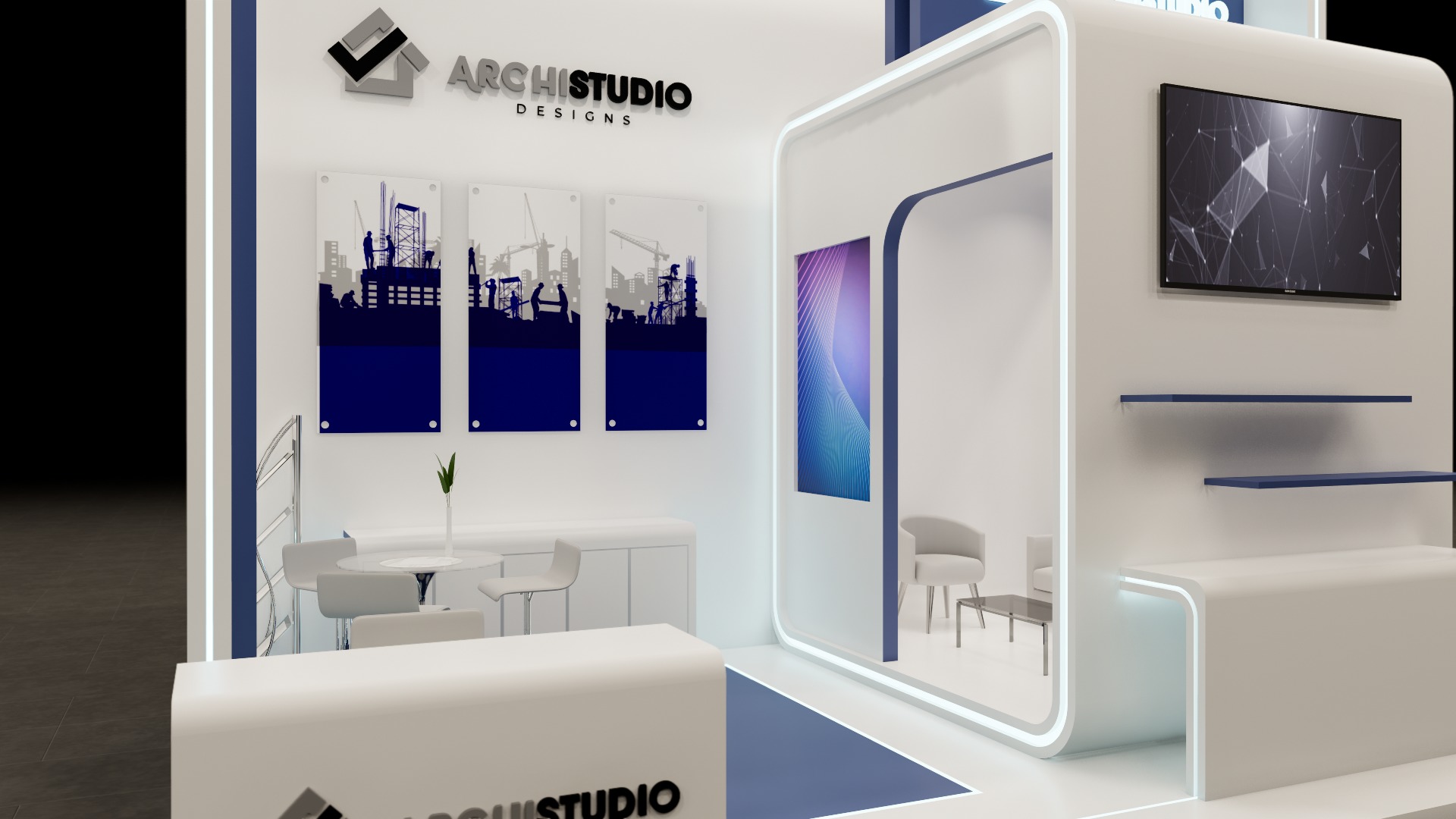 Booth Exhibition Stand Stall 8x4m Height 500 cm  3D model 3D model_8