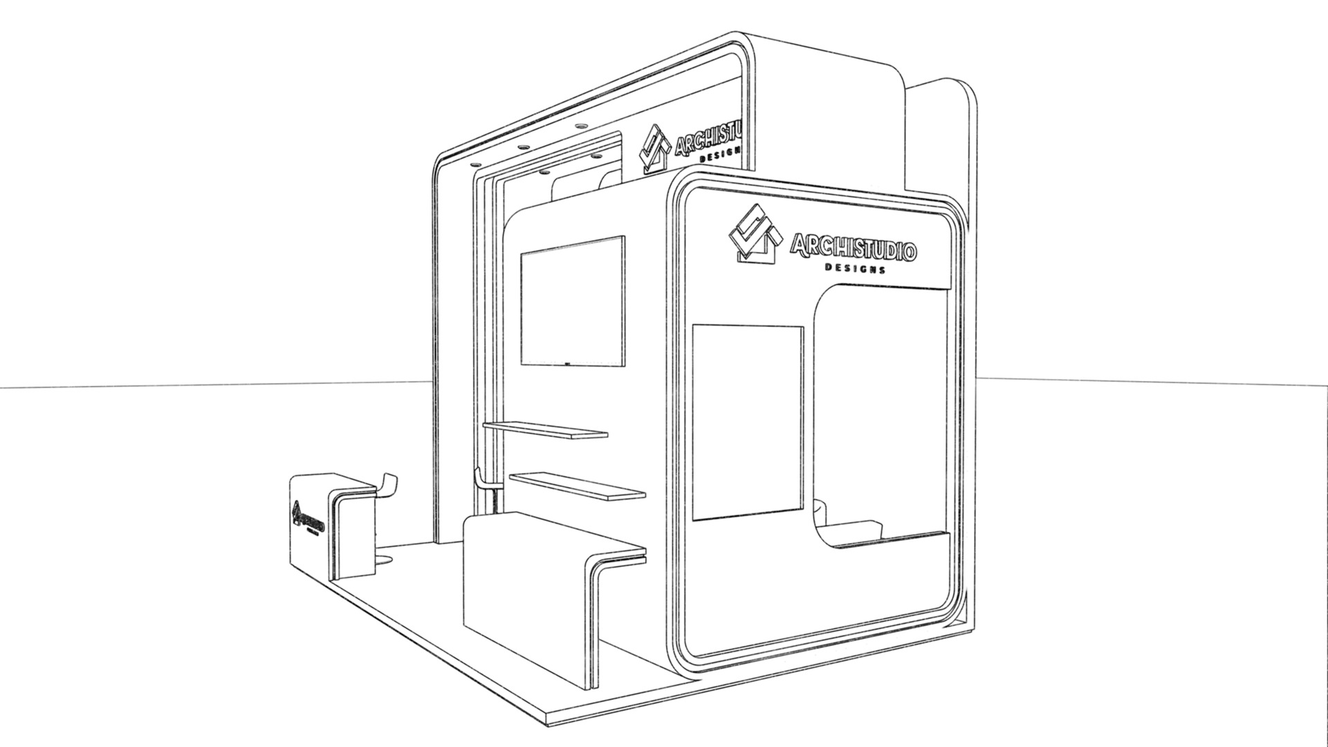 Booth Exhibition Stand Stall 8x4m Height 500 cm  3D model 3D model_17
