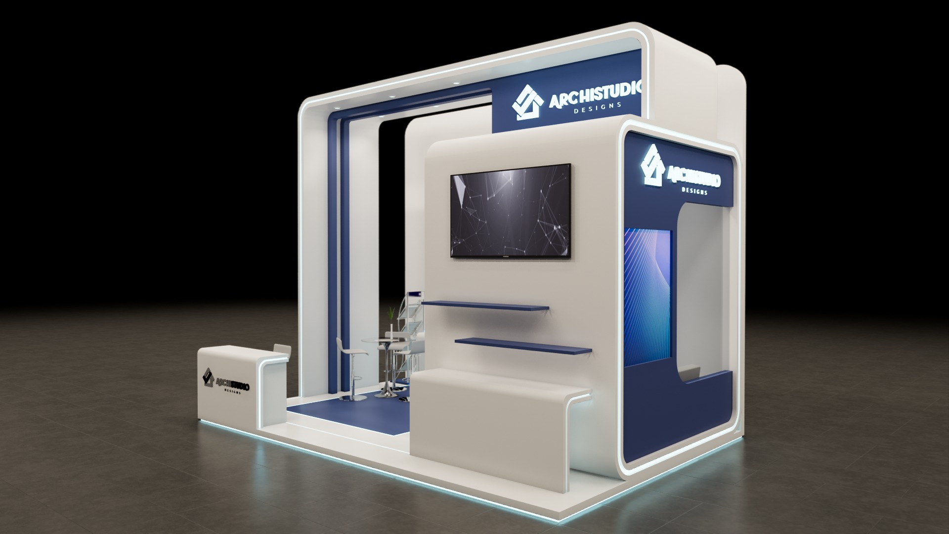 Booth Exhibition Stand Stall 8x4m Height 500 cm  3D model 3D model_3