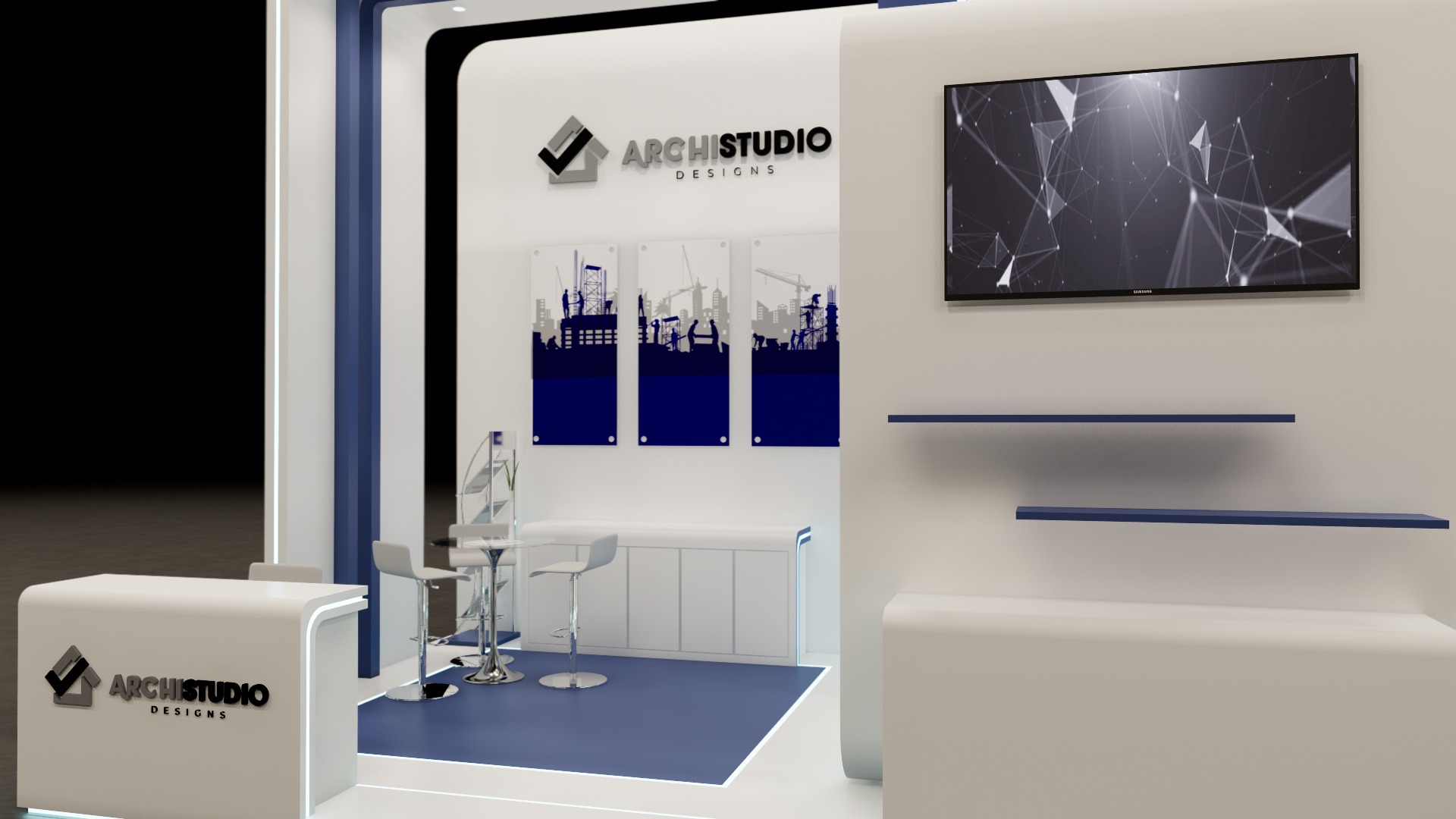 Booth Exhibition Stand Stall 8x4m Height 500 cm  3D model 3D model_9