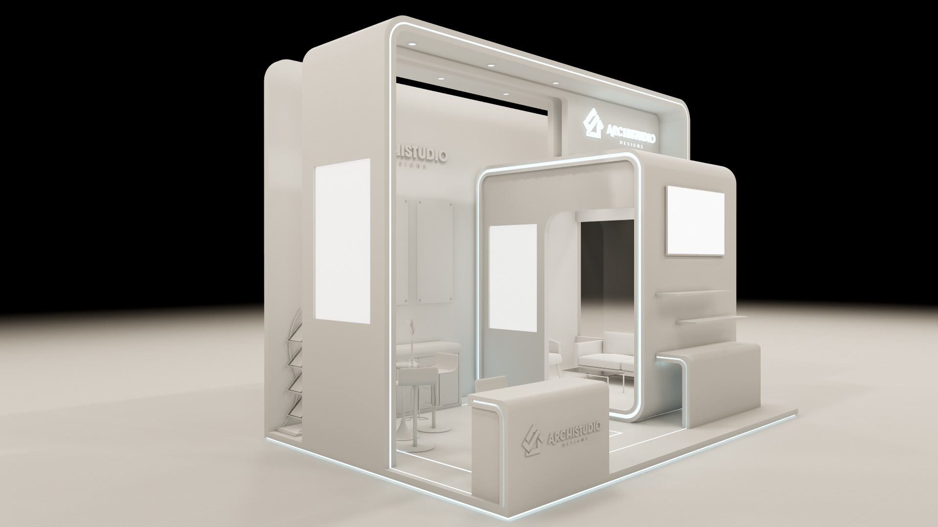 Booth Exhibition Stand Stall 8x4m Height 500 cm  3D model 3D model_14