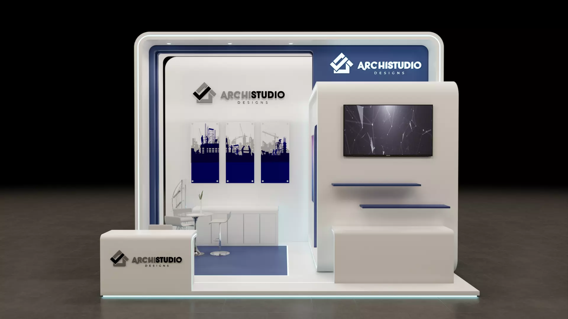 Booth Exhibition Stand Stall 8x4m Height 500 cm  3D model 3D model_0