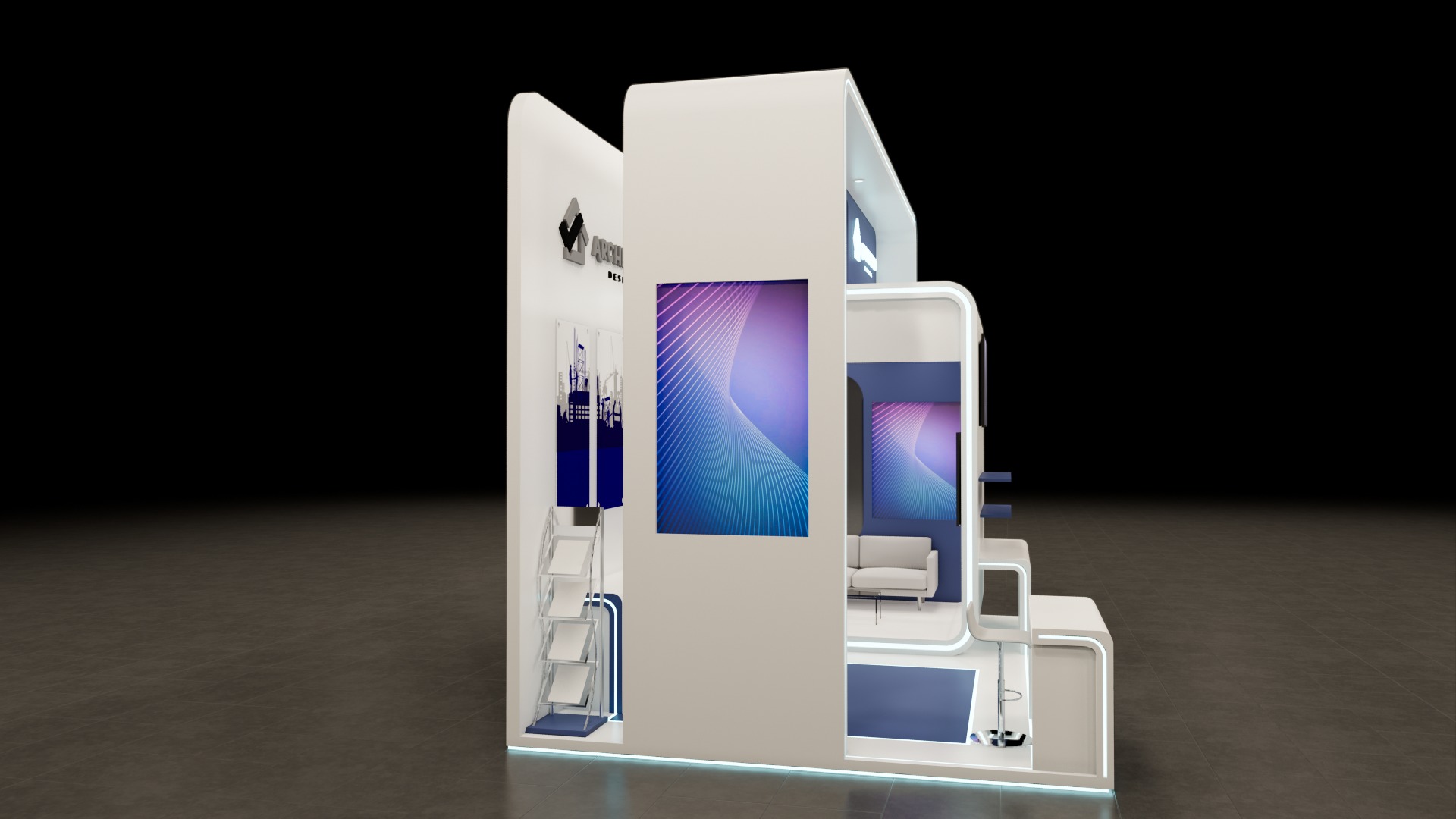 Booth Exhibition Stand Stall 8x4m Height 500 cm  3D model 3D model_2