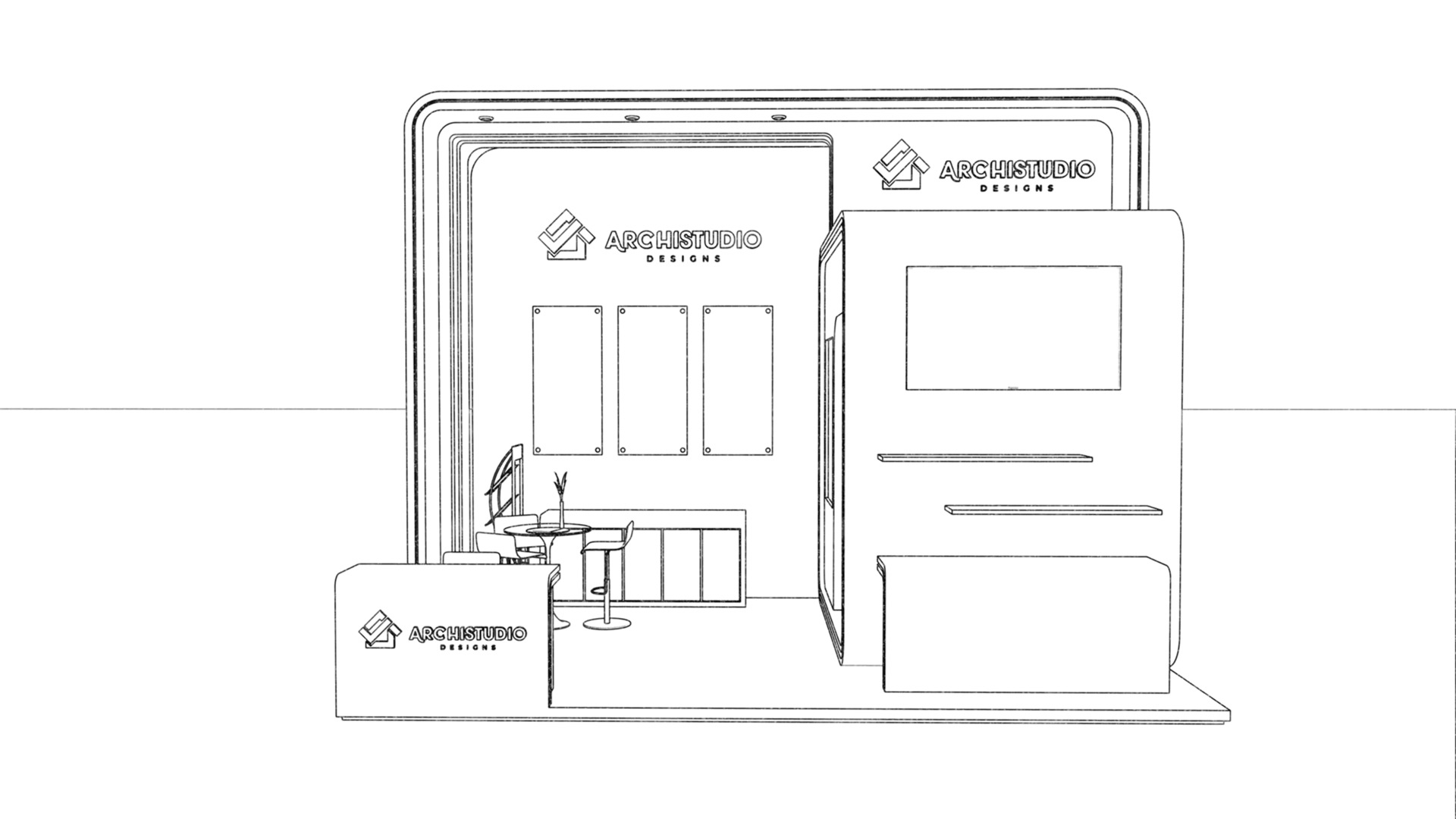 Booth Exhibition Stand Stall 8x4m Height 500 cm  3D model 3D model_16