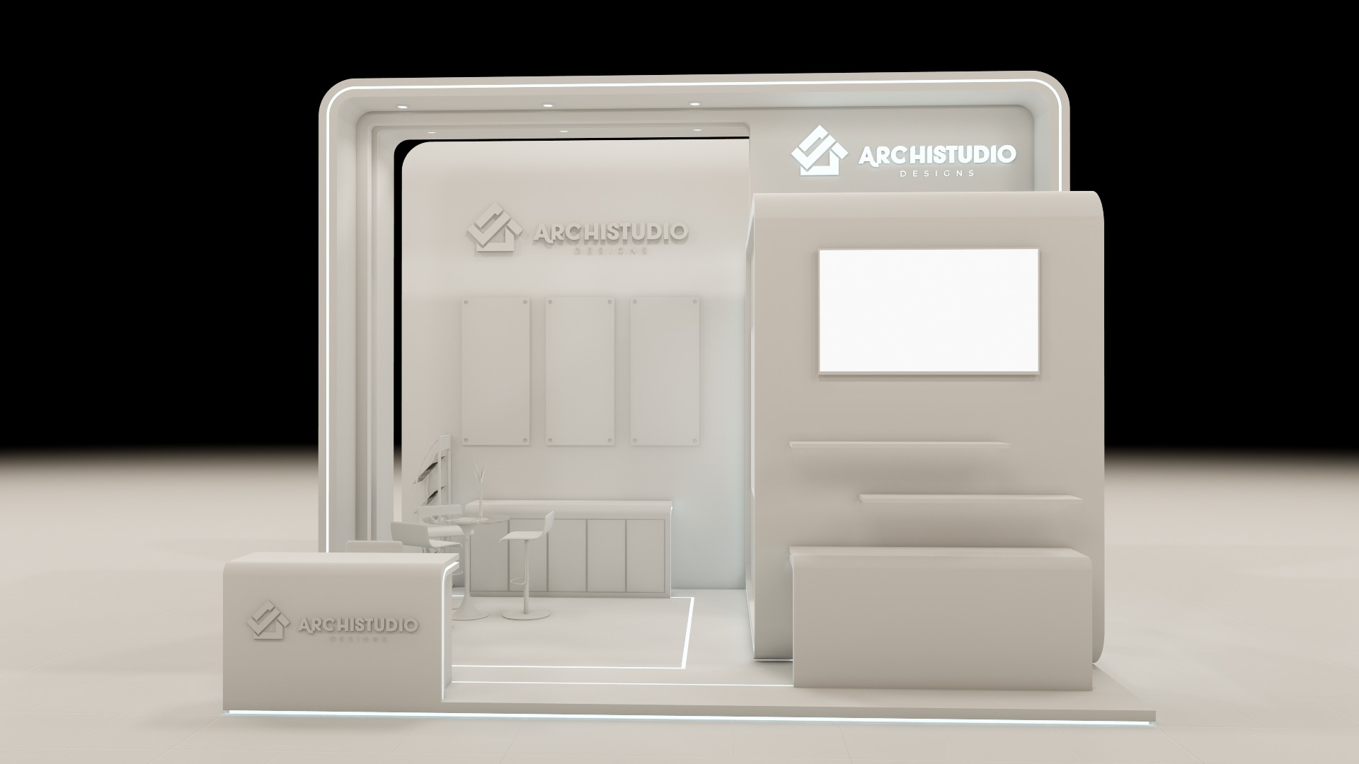 Booth Exhibition Stand Stall 8x4m Height 500 cm  3D model 3D model_12