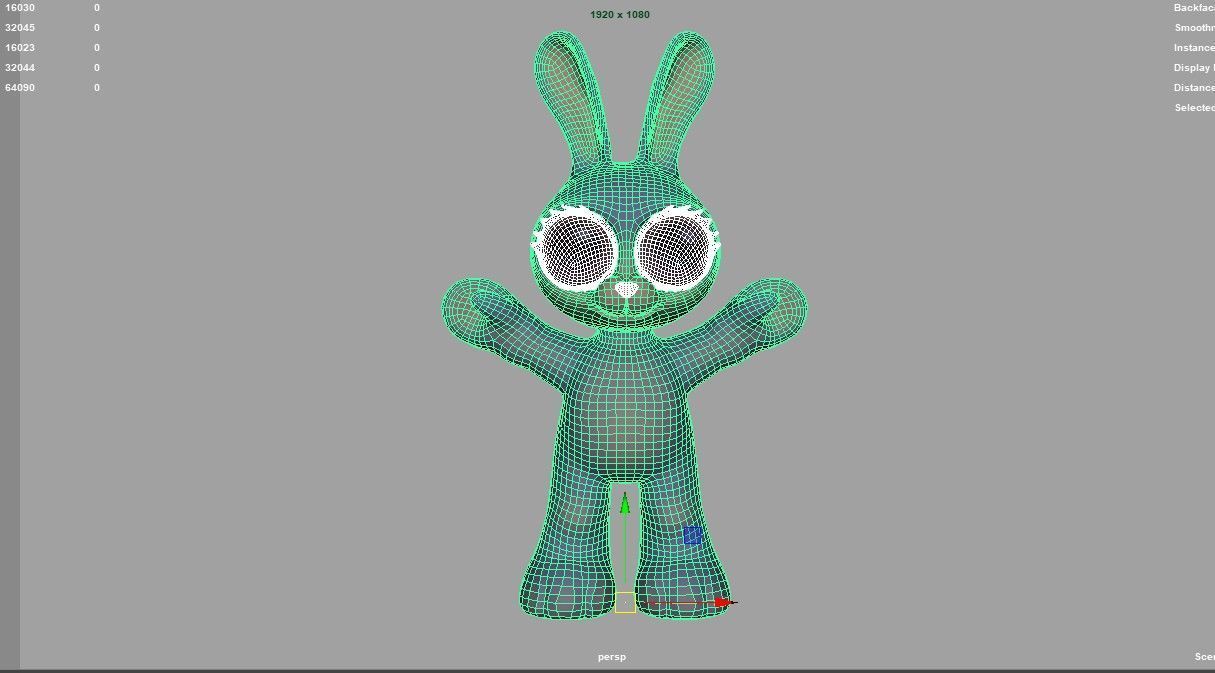Rabbit cartoon 3d model Low-poly 3D model_12