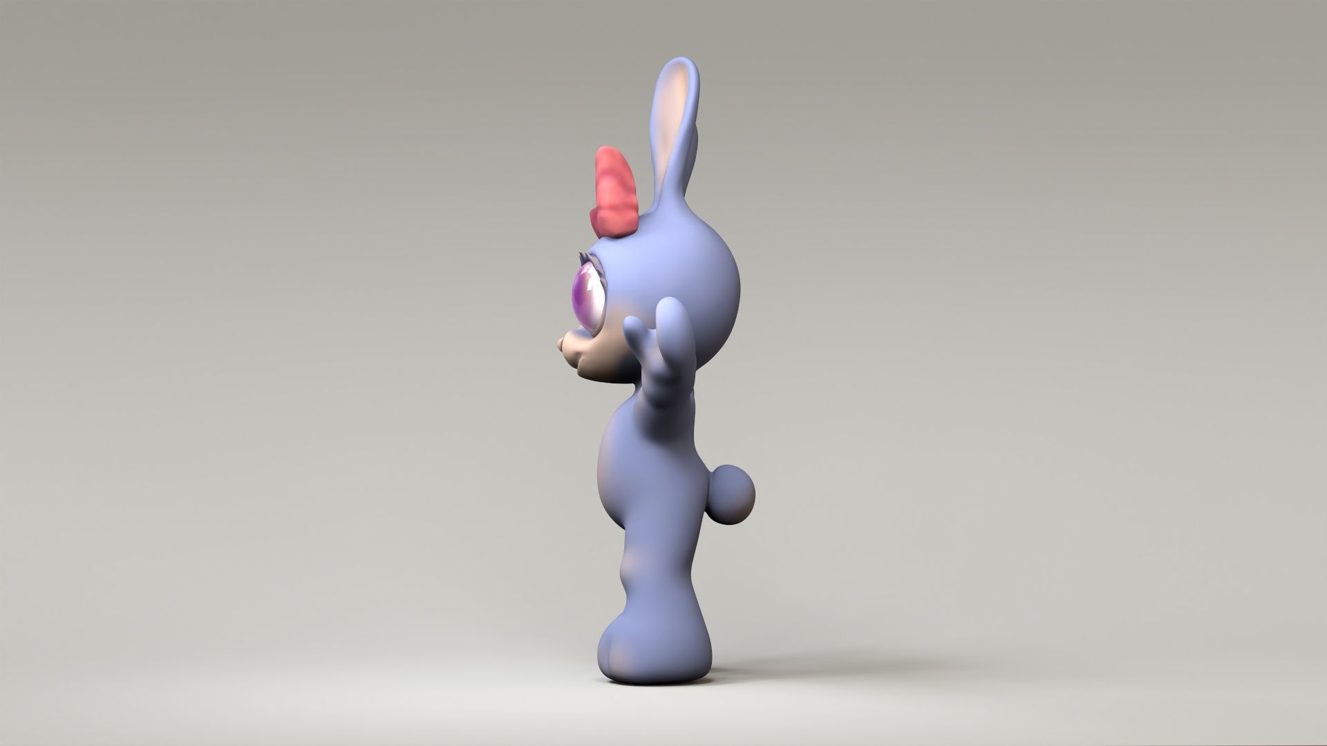 Rabbit cartoon 3d model Low-poly 3D model_8