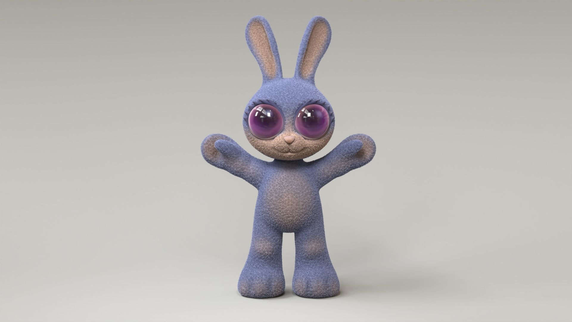 Rabbit cartoon 3d model Low-poly 3D model_6