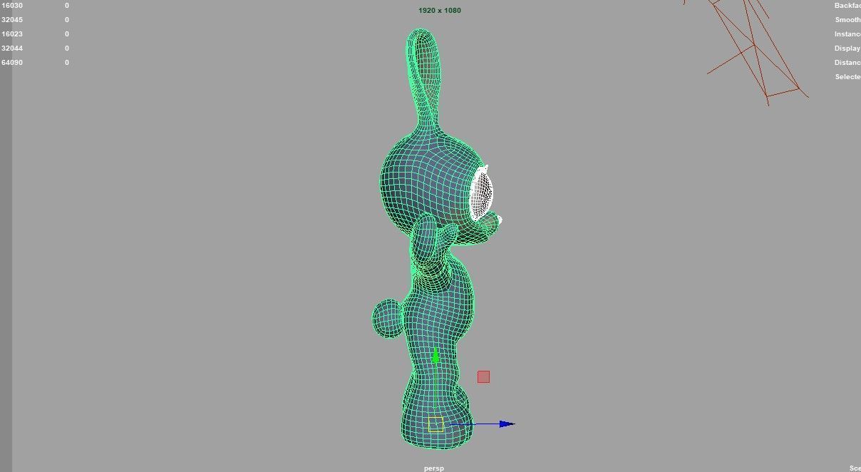 Rabbit cartoon 3d model Low-poly 3D model_11