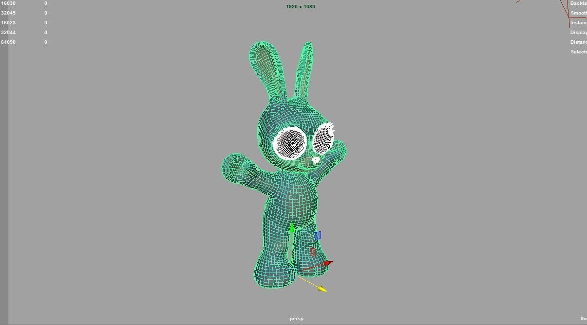 Rabbit cartoon 3d model Low-poly 3D model_13