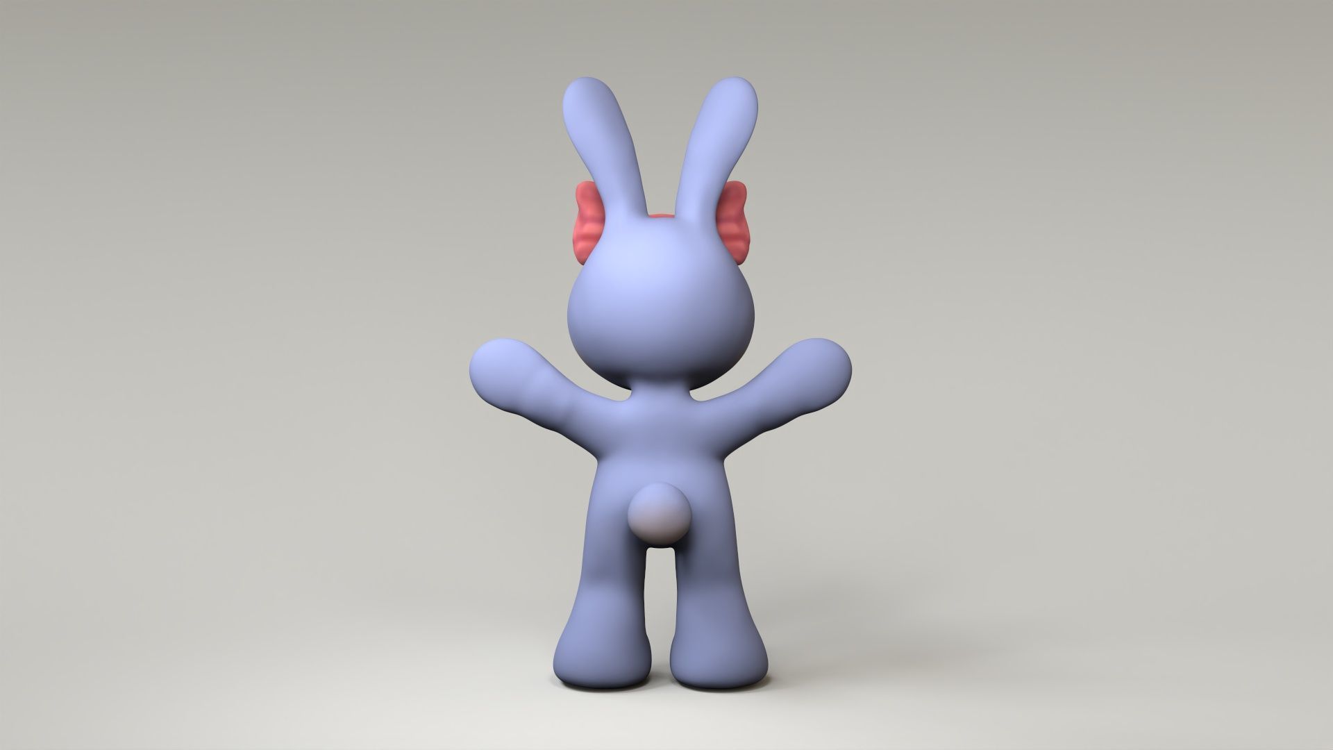 Rabbit cartoon 3d model Low-poly 3D model_2