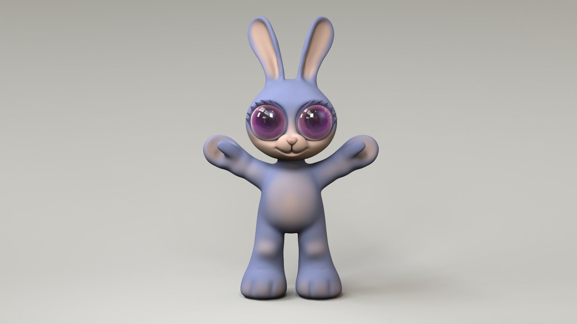Rabbit cartoon 3d model Low-poly 3D model_1