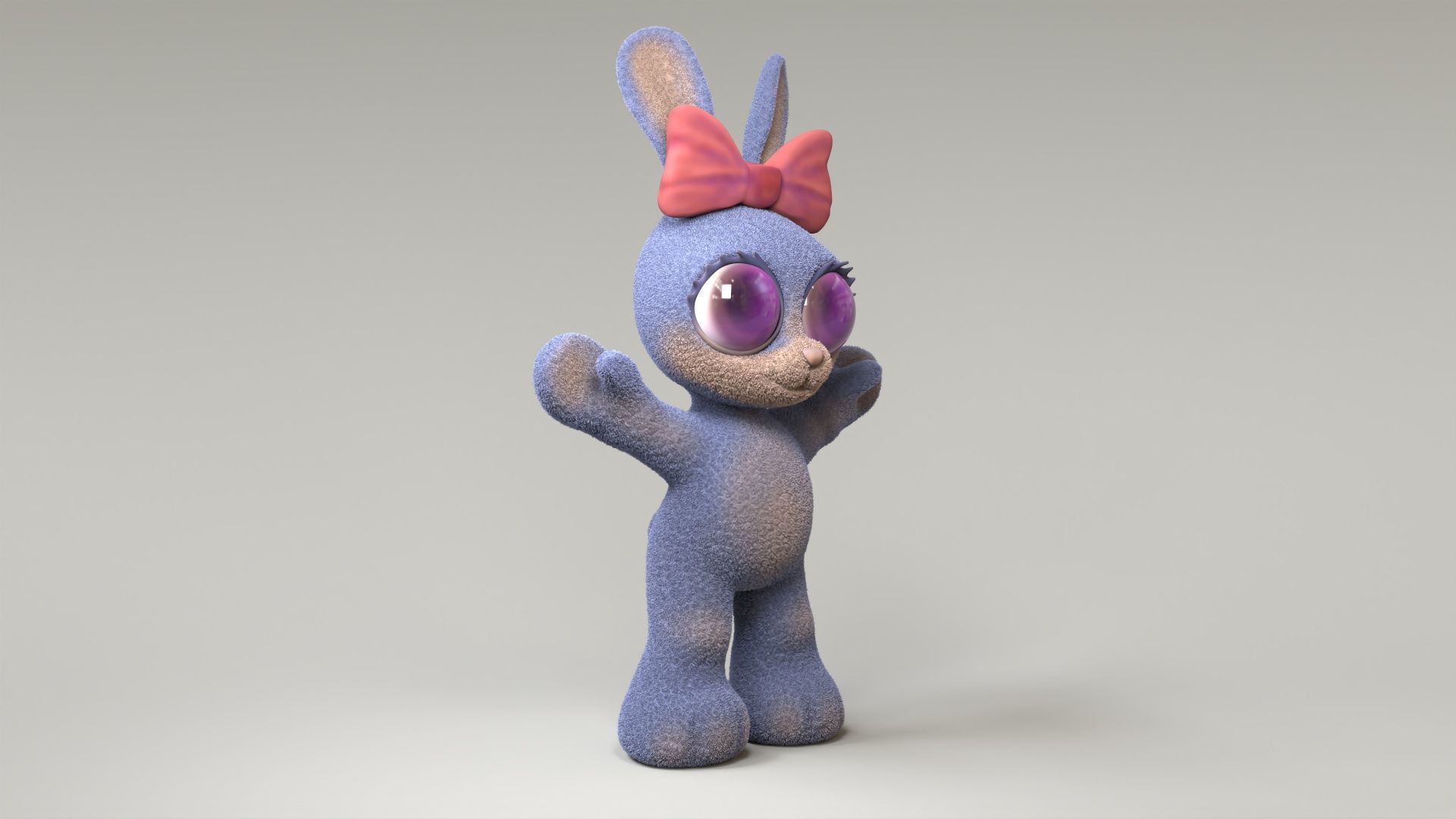 Rabbit cartoon 3d model Low-poly 3D model_9