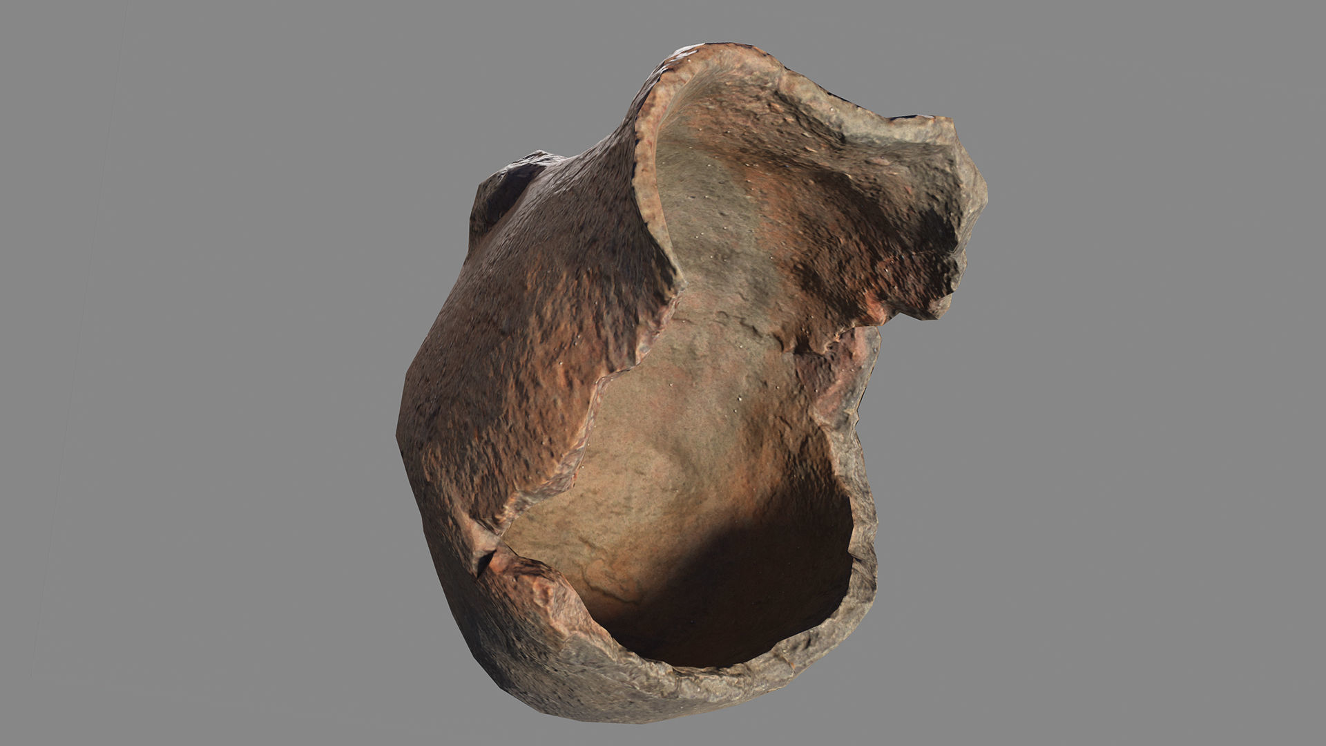 Ancient broken clay jug Low-poly 3D model_2