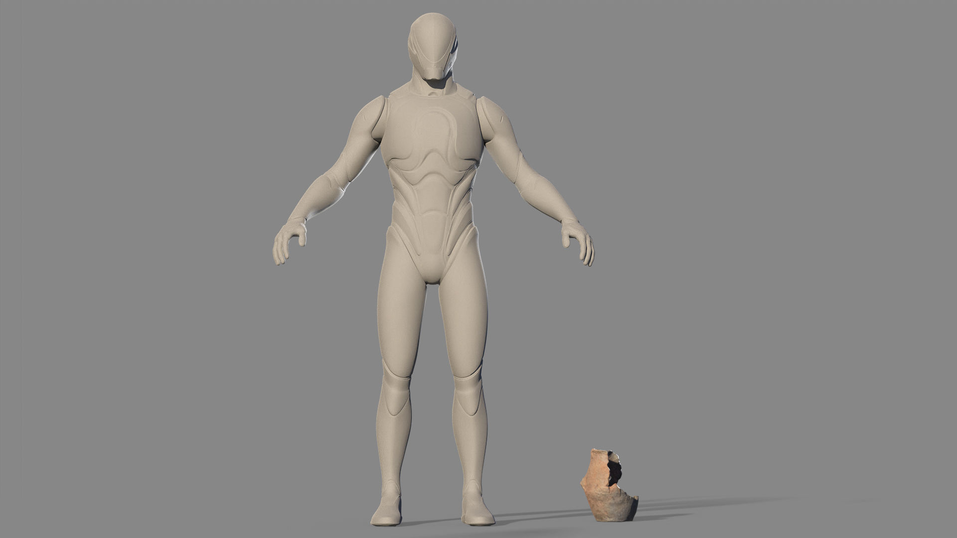 Ancient broken clay jug Low-poly 3D model_5