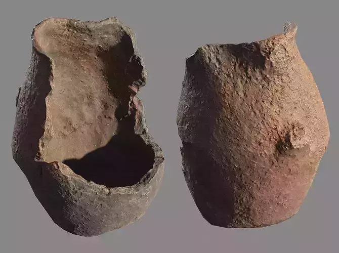 Ancient broken clay jug