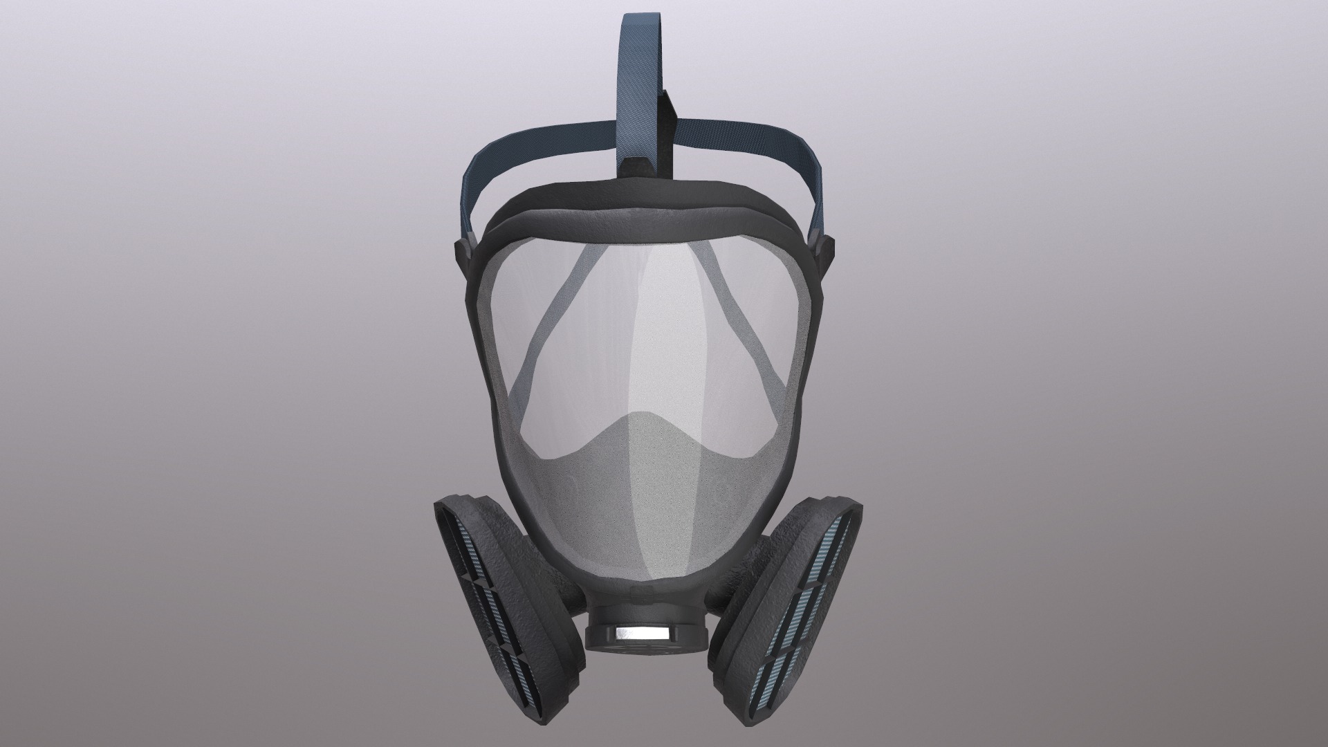Gas Full Face Mask Respirator Low Poly Low-poly 3D model_8