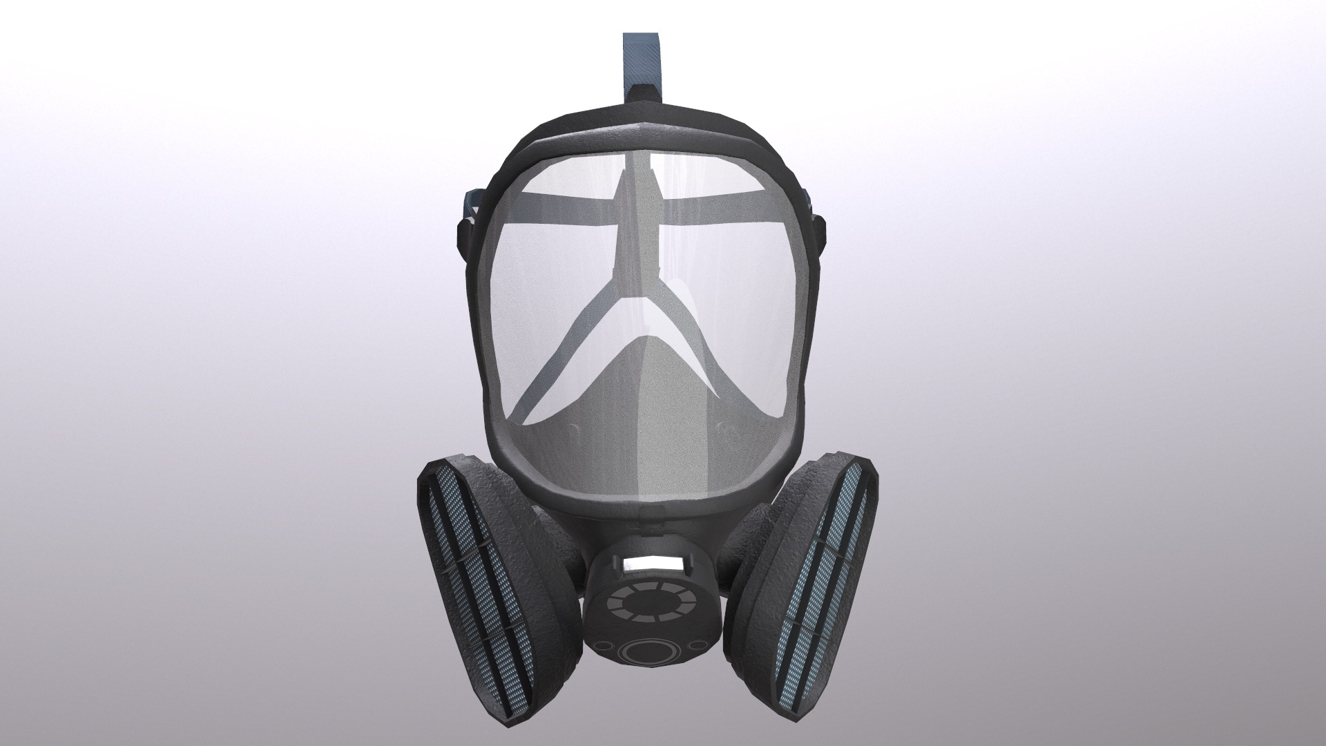 Gas Full Face Mask Respirator Low Poly Low-poly 3D model_17