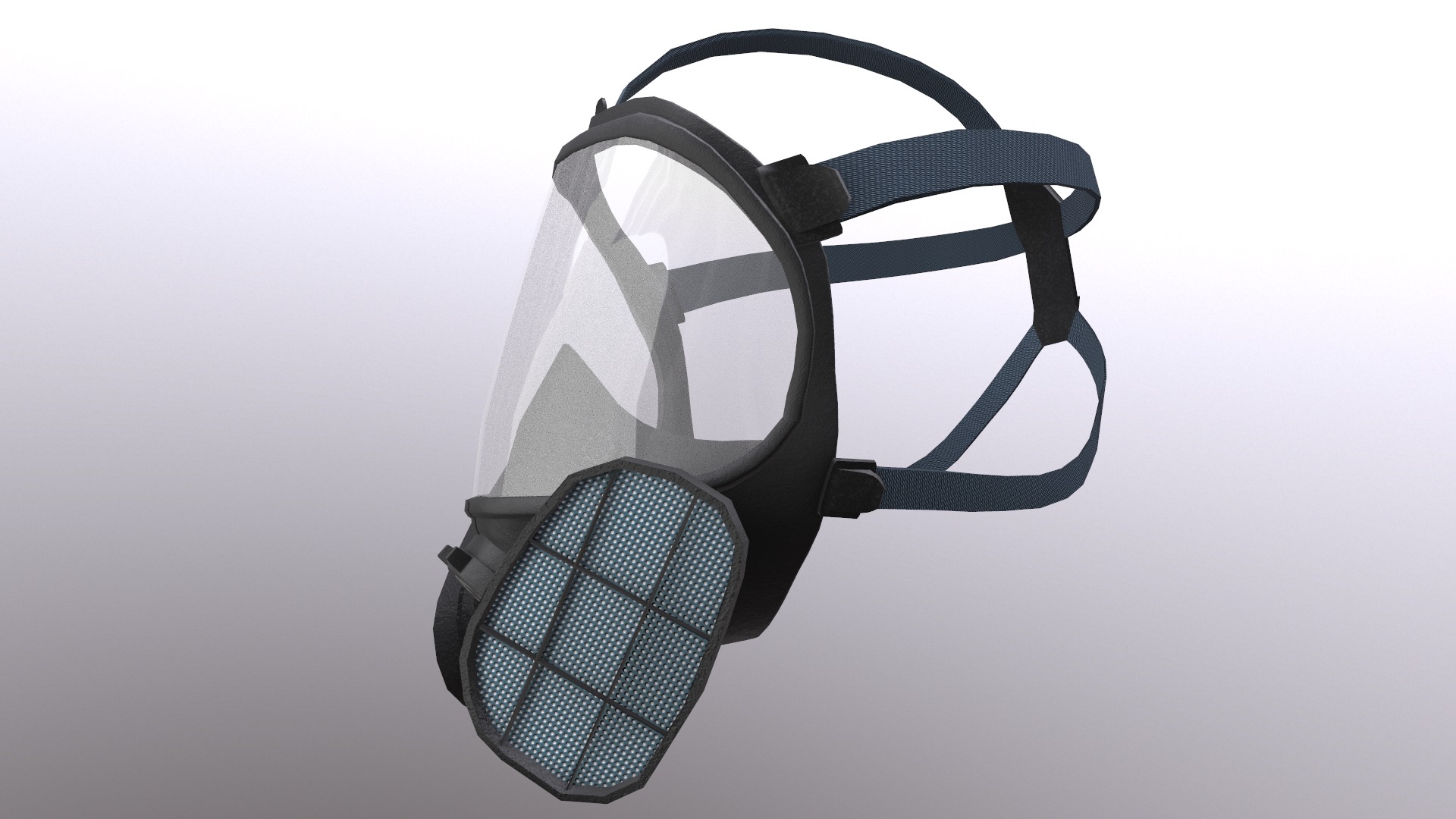 Gas Full Face Mask Respirator Low Poly Low-poly 3D model_18