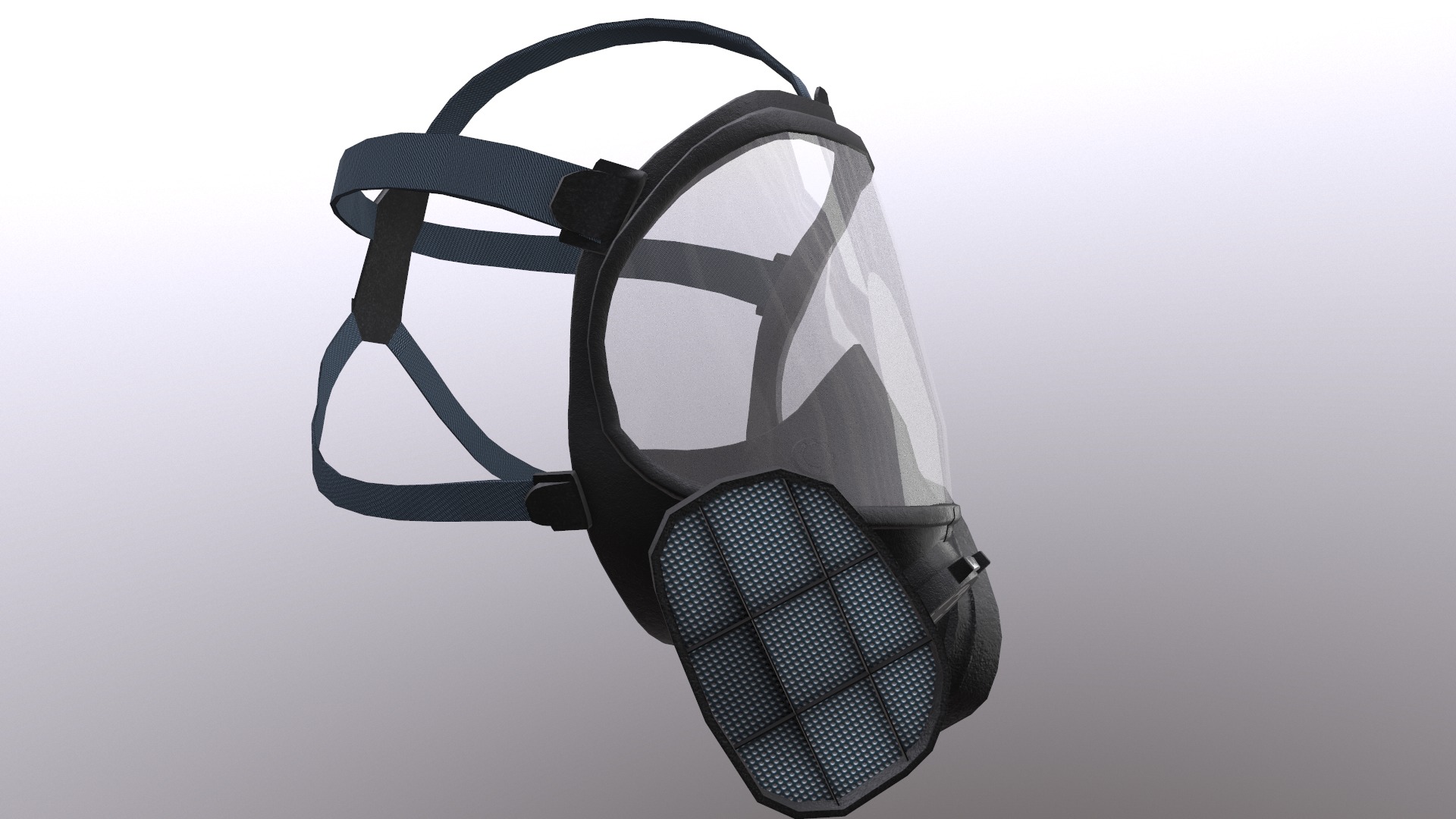 Gas Full Face Mask Respirator Low Poly Low-poly 3D model_22