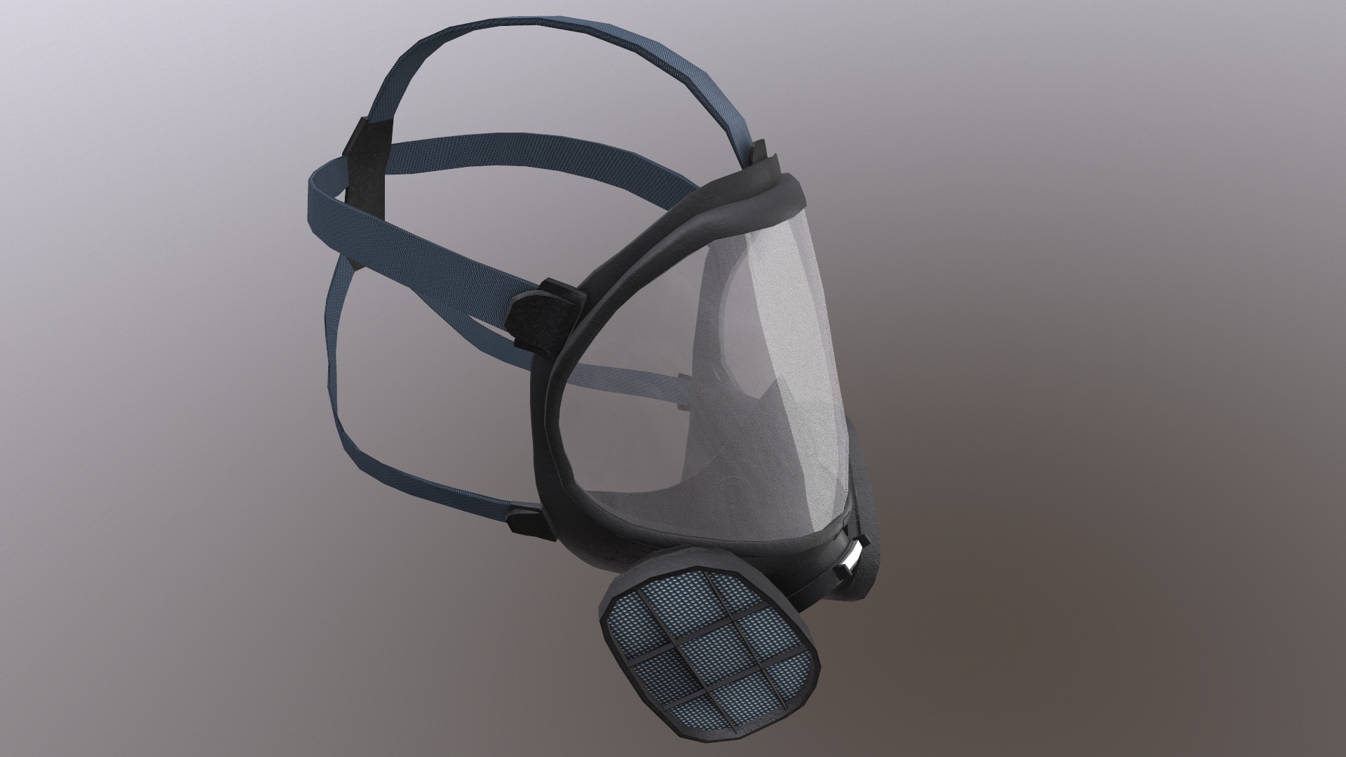 Gas Full Face Mask Respirator Low Poly Low-poly 3D model_15