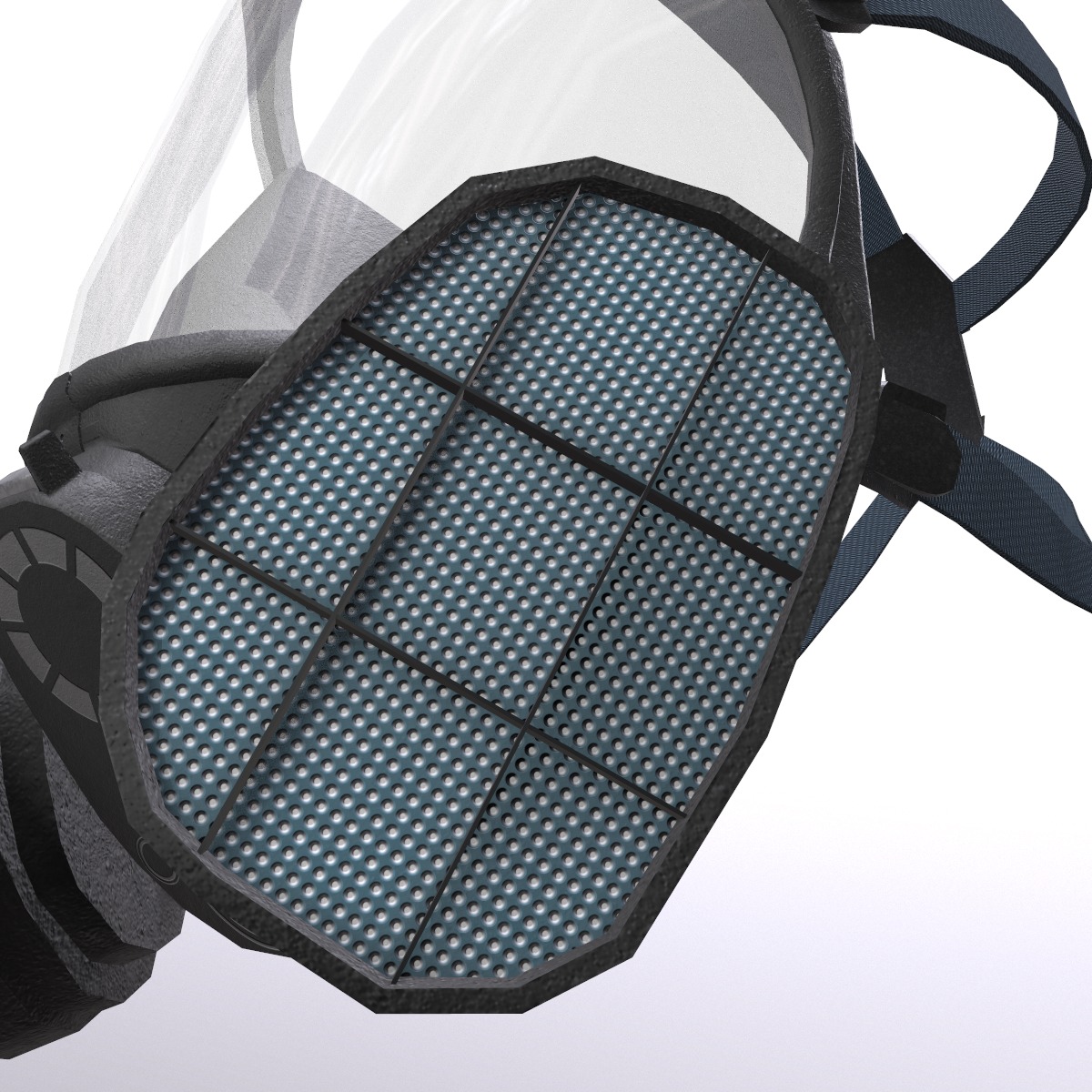 Gas Full Face Mask Respirator Low Poly Low-poly 3D model_5