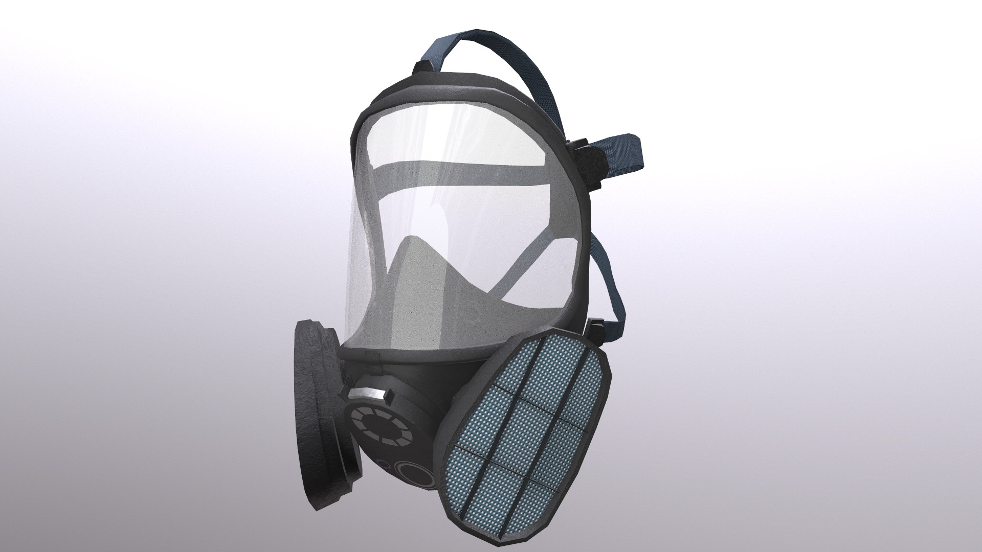 Gas Full Face Mask Respirator Low Poly Low-poly 3D model_23