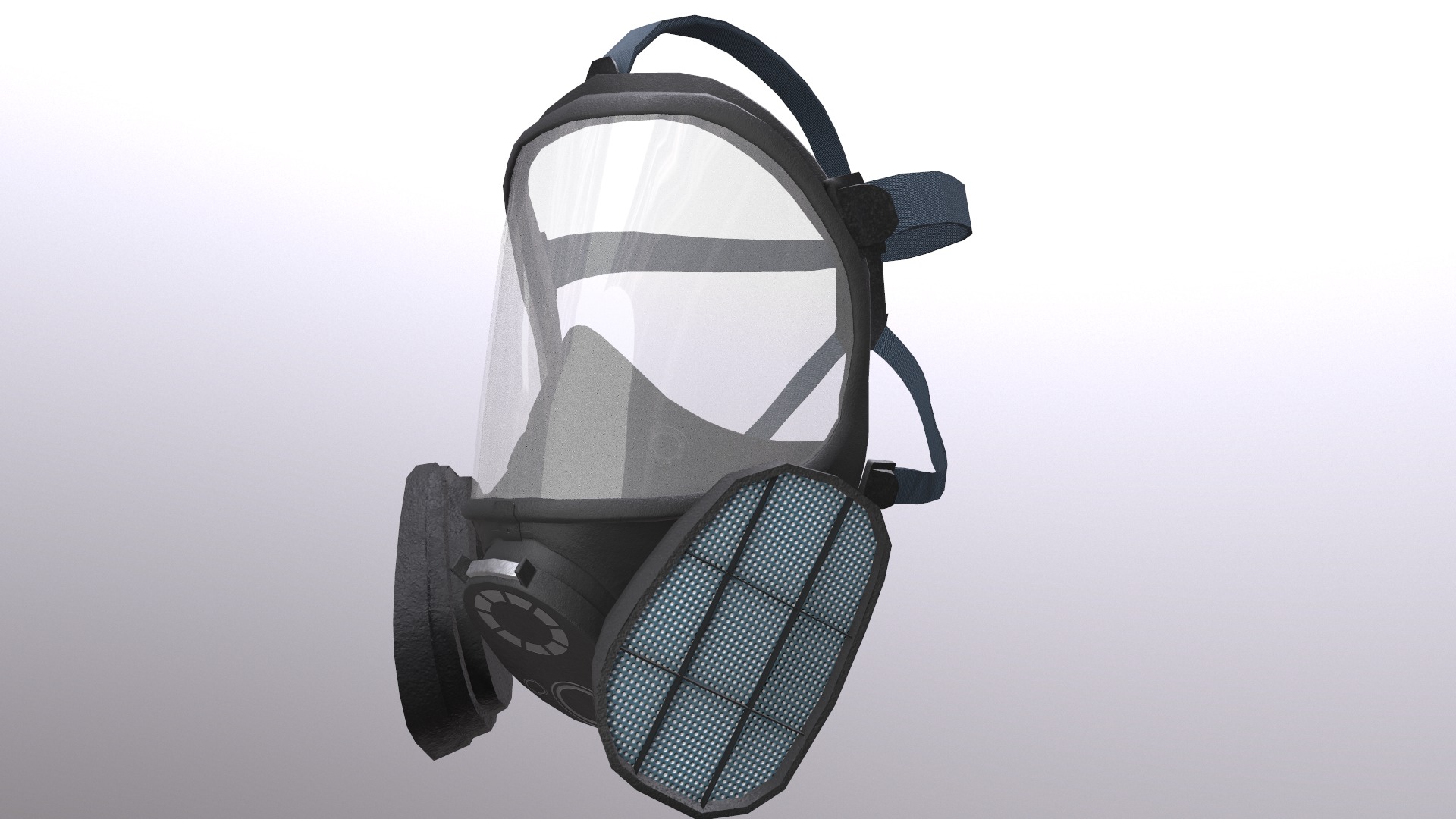 Gas Full Face Mask Respirator Low Poly Low-poly 3D model_14