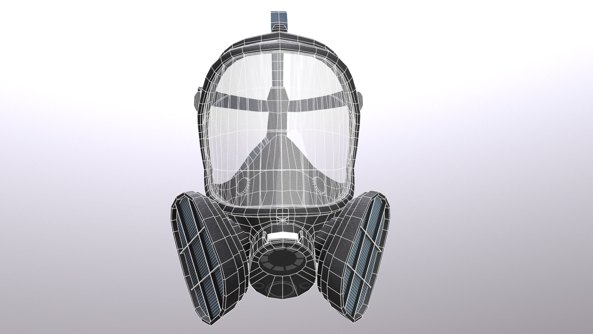 Gas Full Face Mask Respirator Low Poly Low-poly 3D model_24
