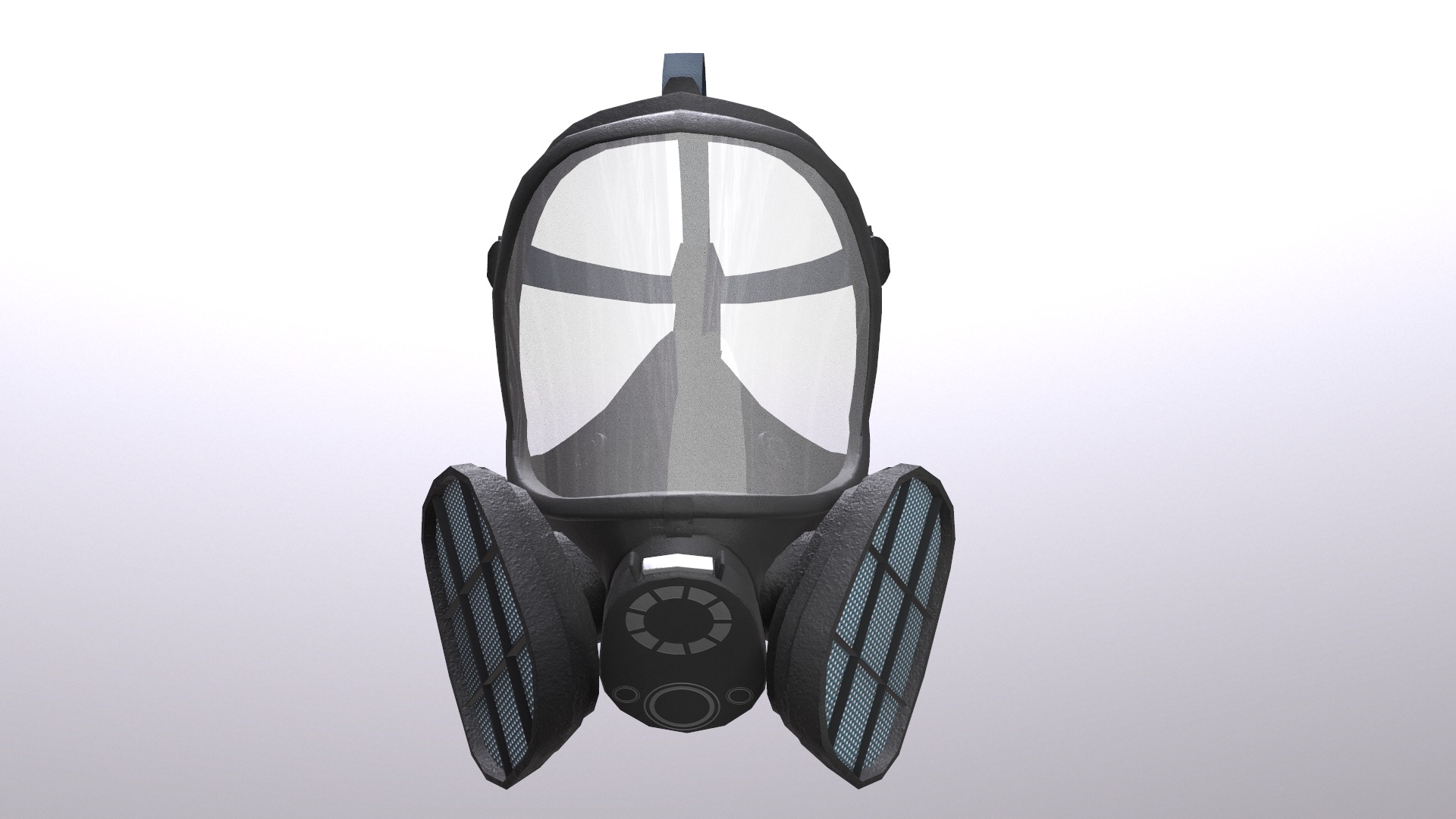 Gas Full Face Mask Respirator Low Poly Low-poly 3D model_21