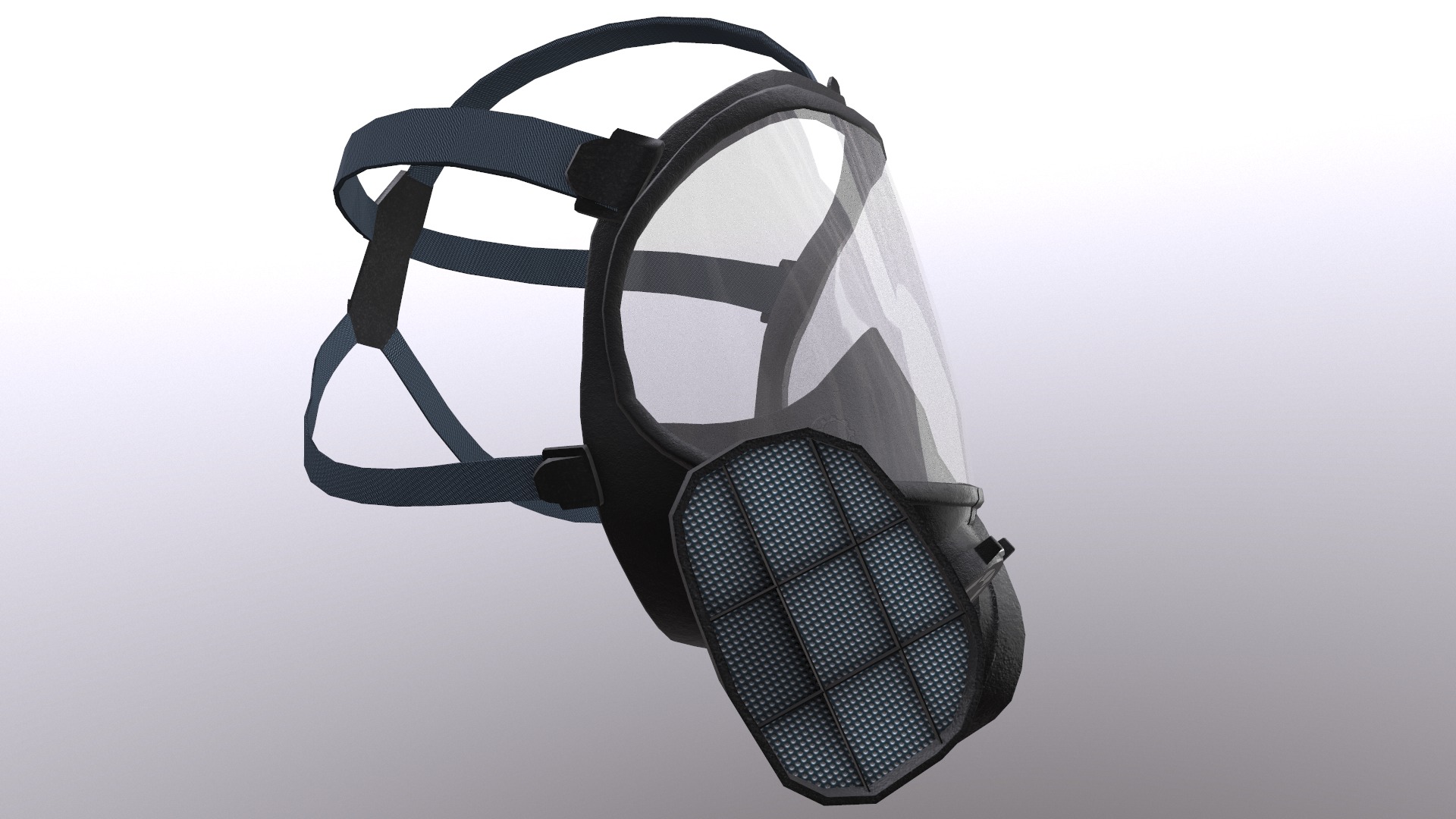Gas Full Face Mask Respirator Low Poly Low-poly 3D model_19