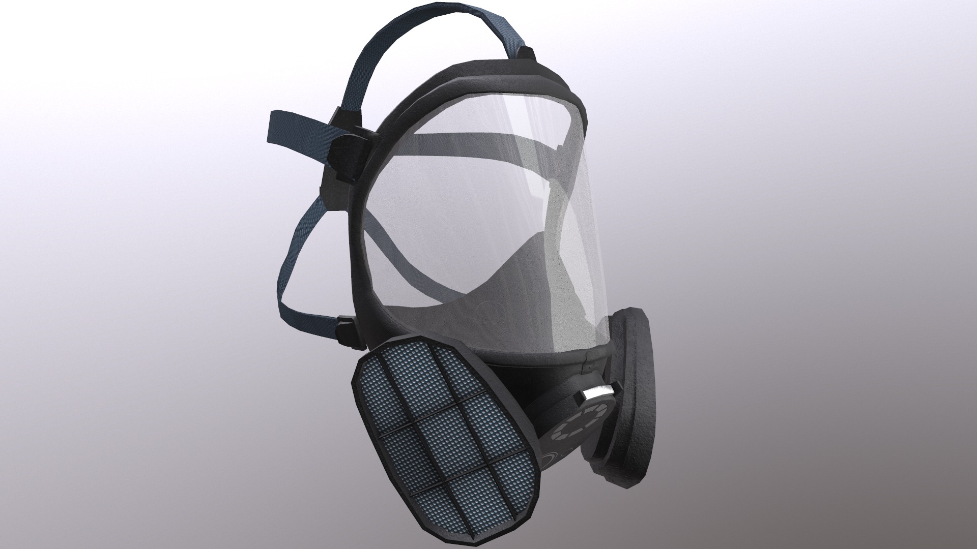 Gas Full Face Mask Respirator Low Poly Low-poly 3D model_11
