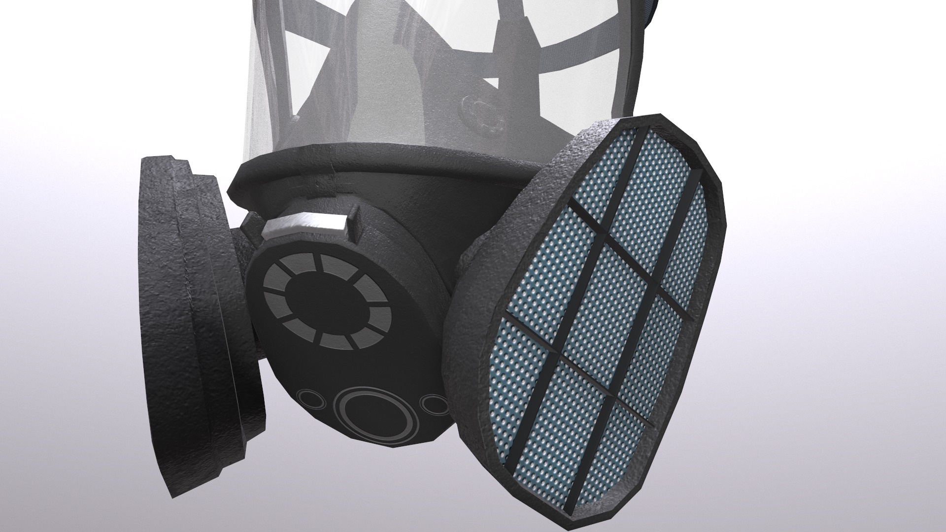 Gas Full Face Mask Respirator Low Poly Low-poly 3D model_12
