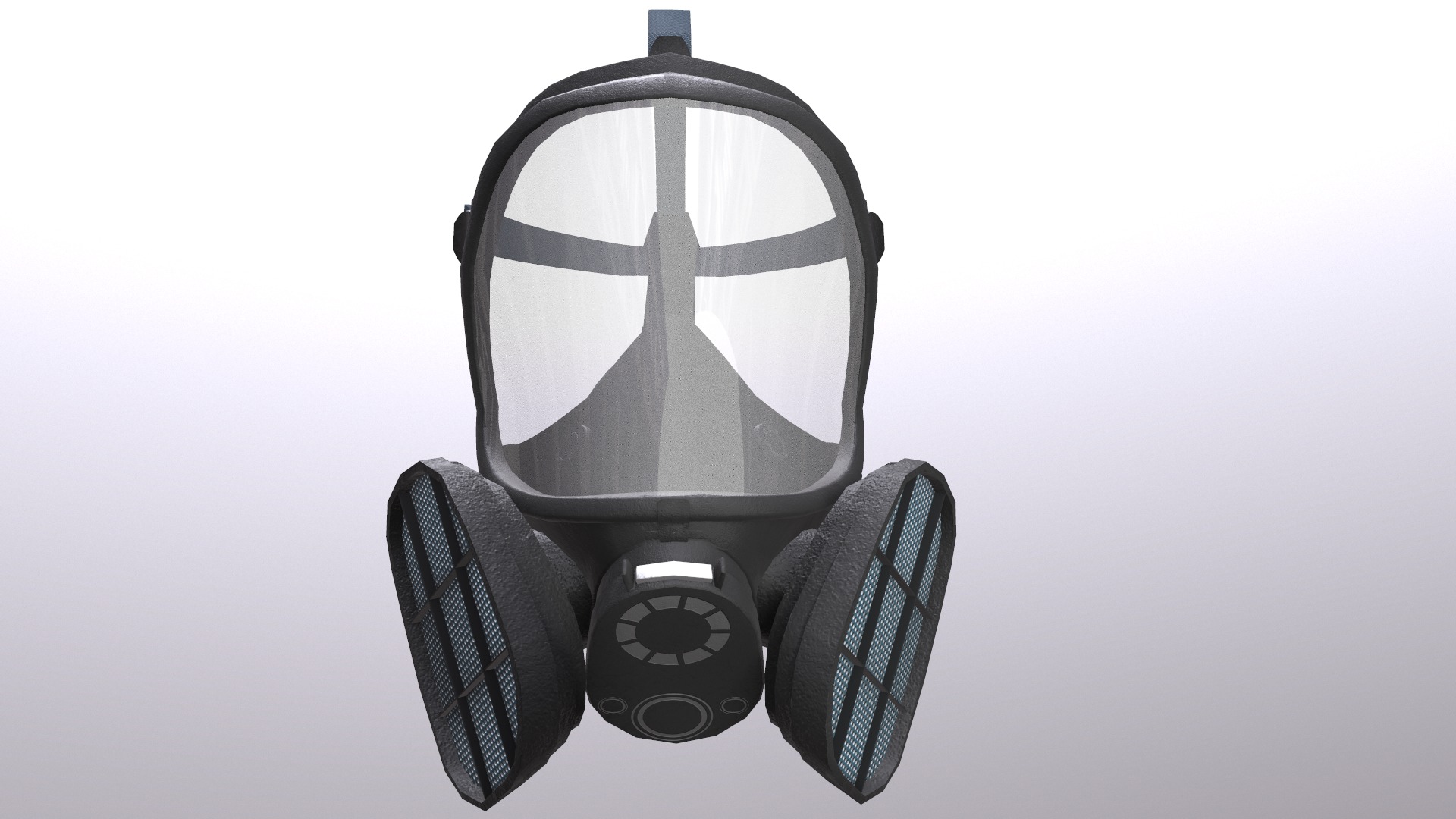 Gas Full Face Mask Respirator Low Poly Low-poly 3D model_6