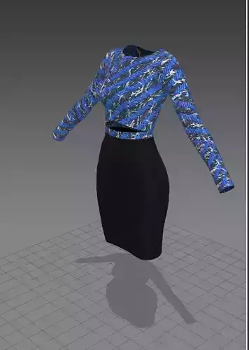 Free lady office blue dress marvelous designer