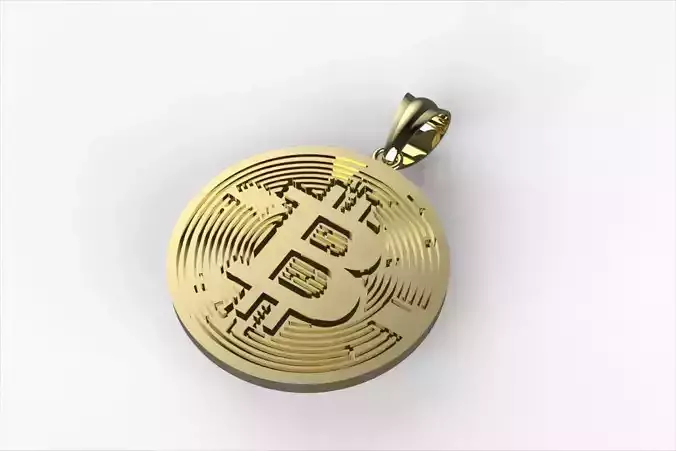 Bitcoin Pendant  3D Printable Jewelry Model