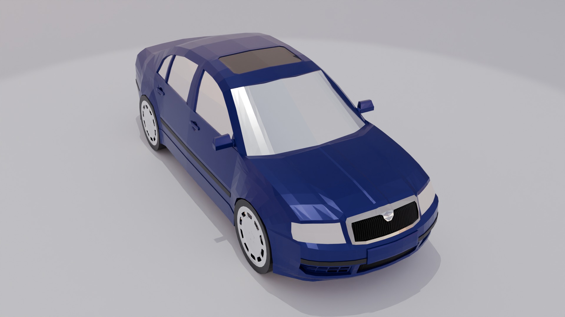 Skoda Superb Low Poly 3D model_5