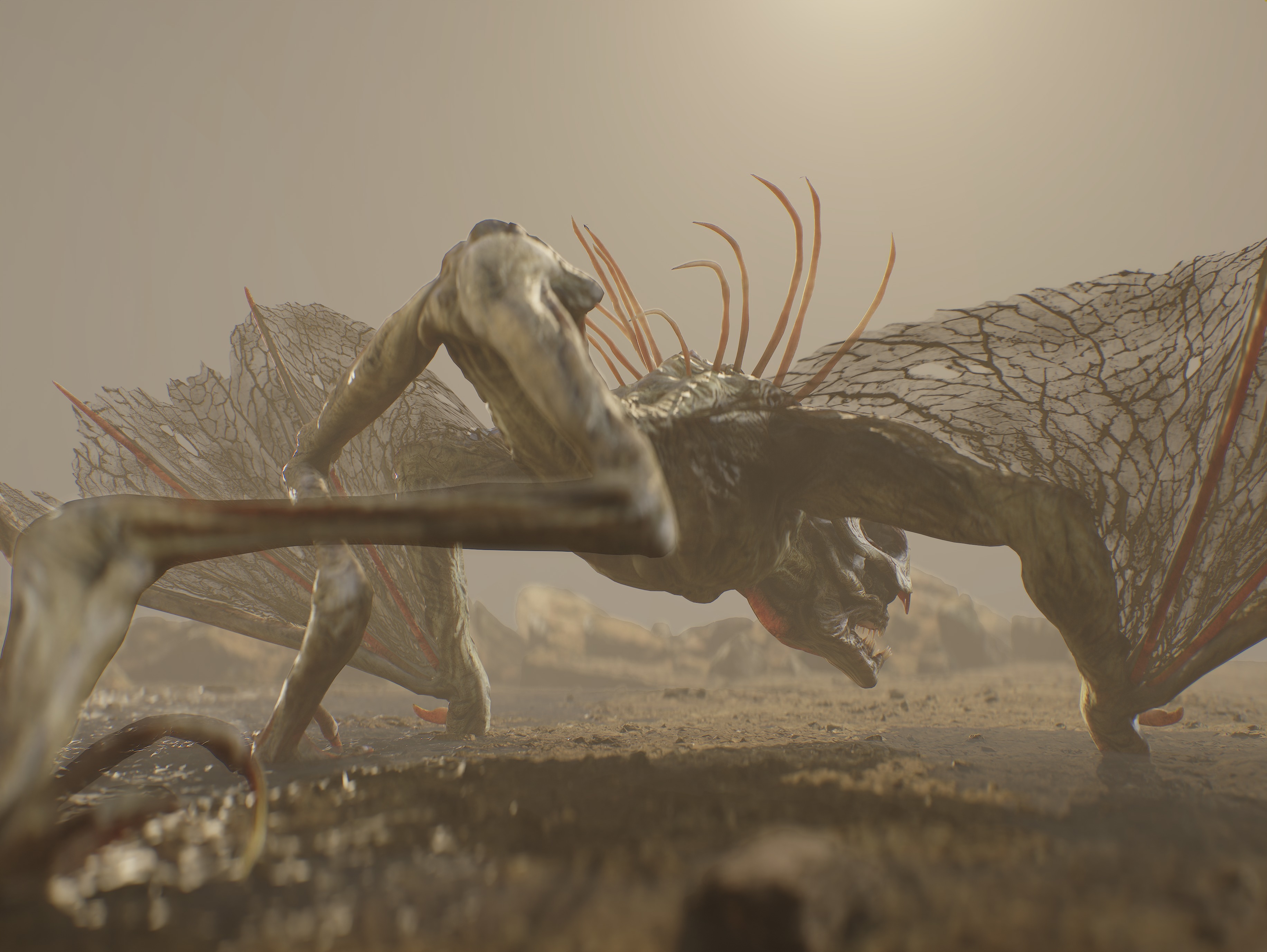 Cave Creature Low-poly 3D model_12