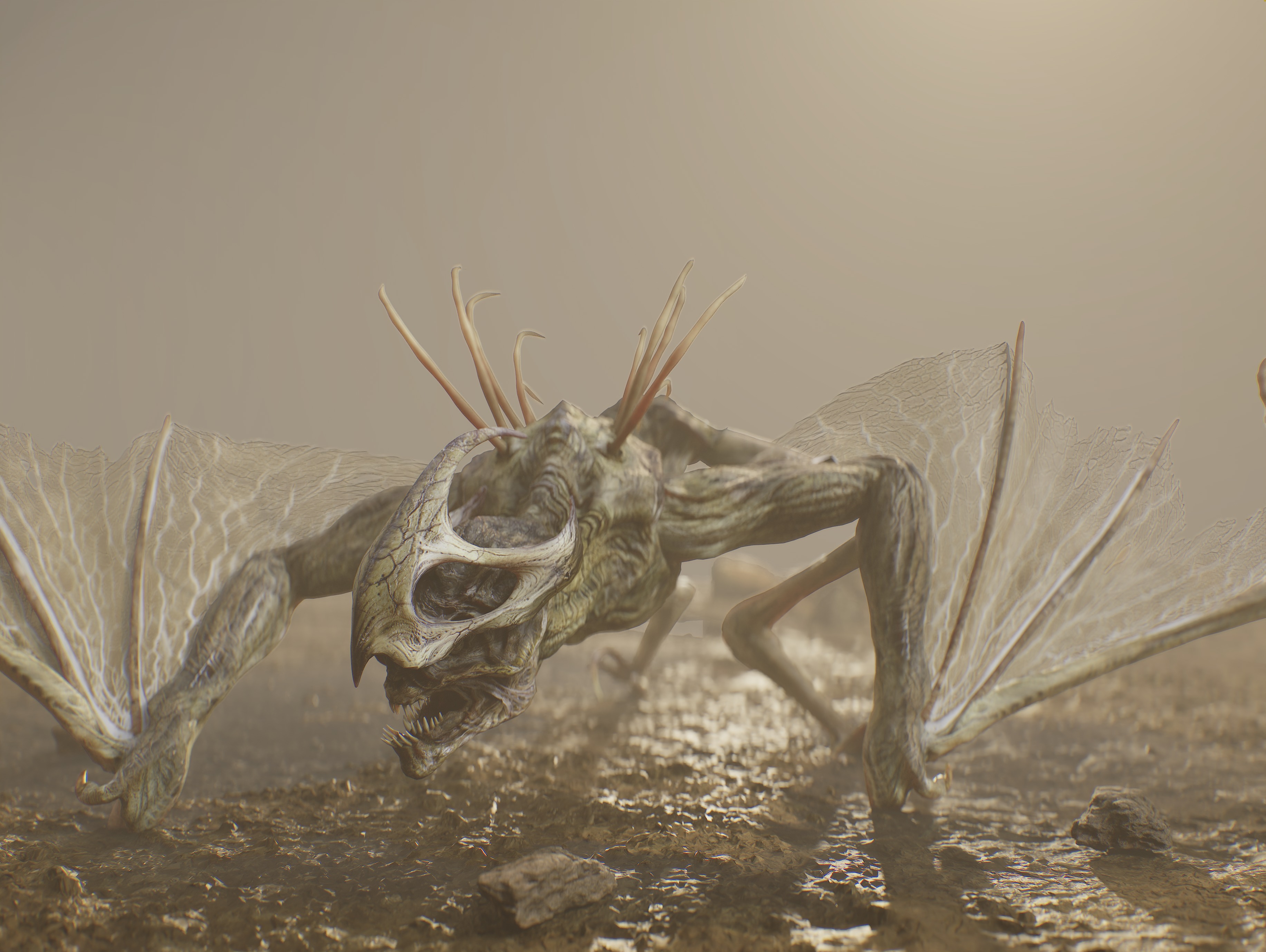 Cave Creature Low-poly 3D model_7