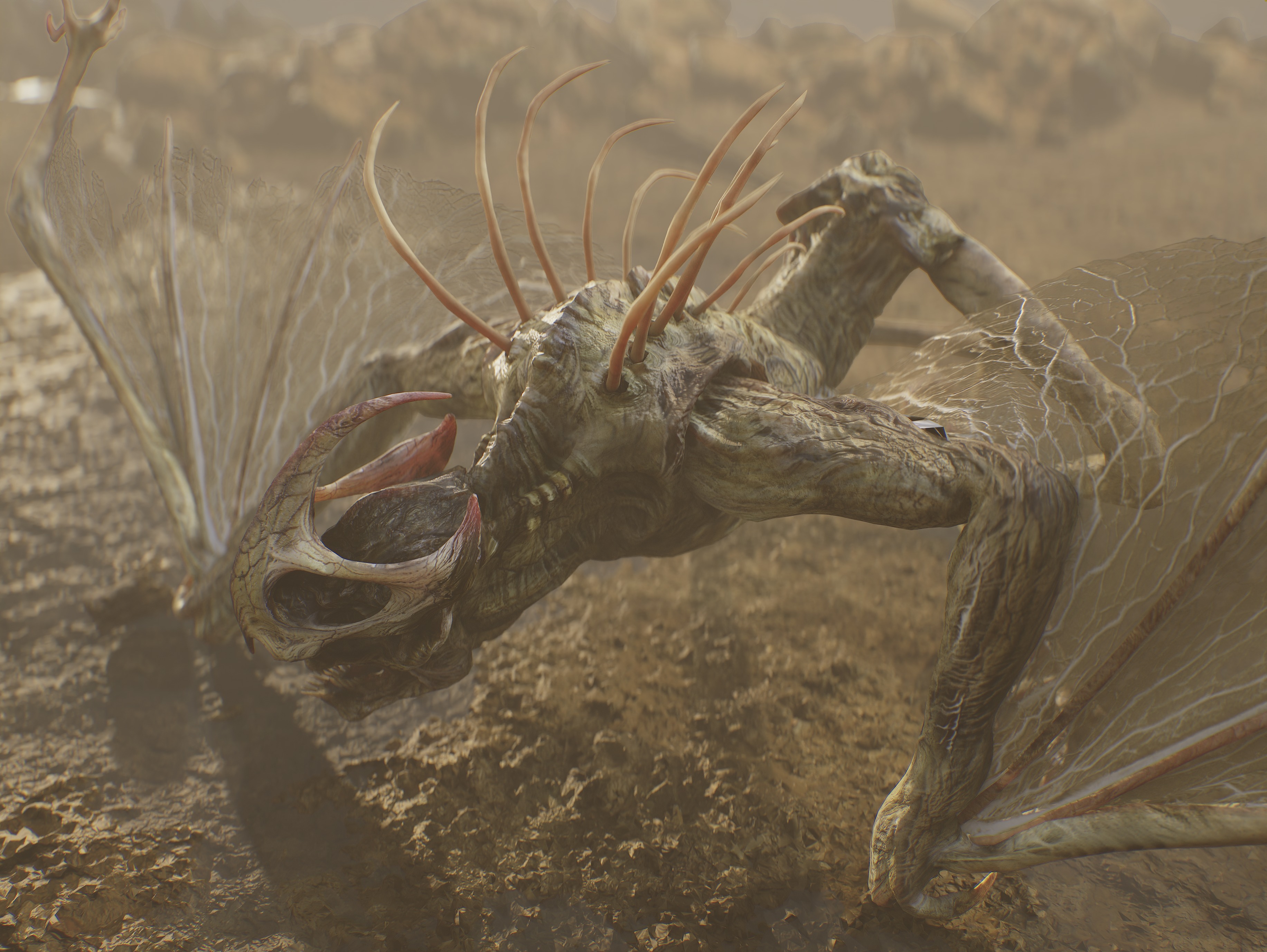 Cave Creature Low-poly 3D model_13